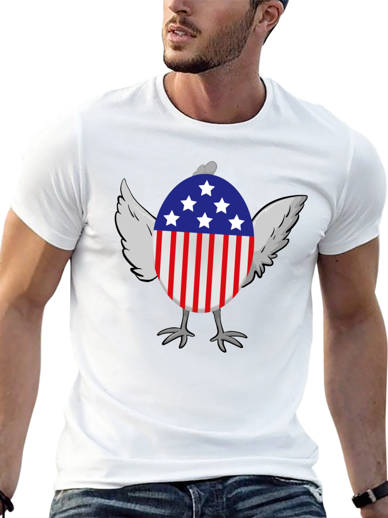 American Chicken Patriotic USA Graphic T-Shirt