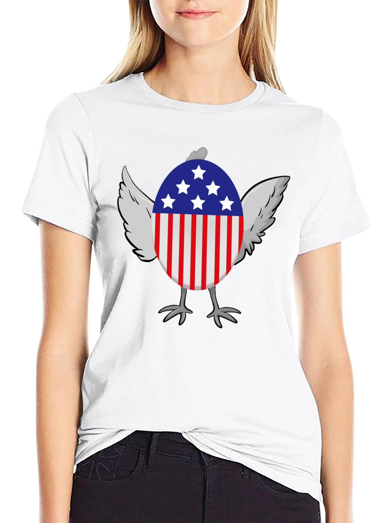 American Chicken Patriotic USA Graphic T-Shirt