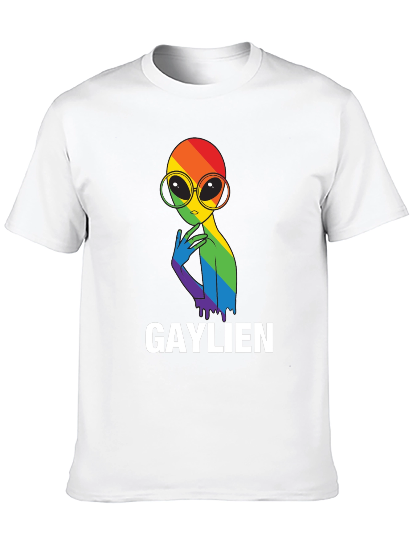Gaylien Pride T-Shirt - Rainbow Alien Graphic Tee