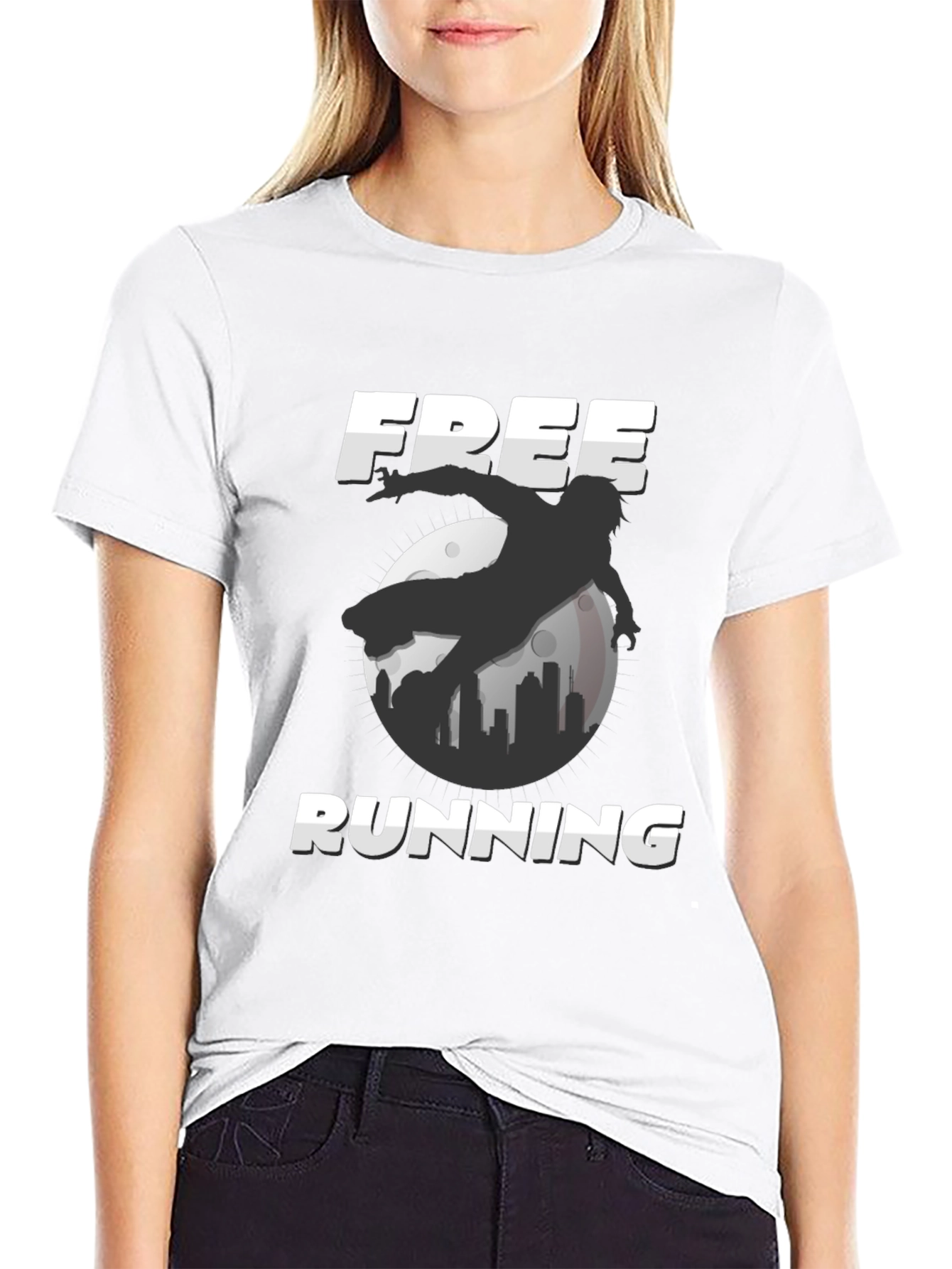 Free Running Graphic Tee - Black Urban Style Shirt