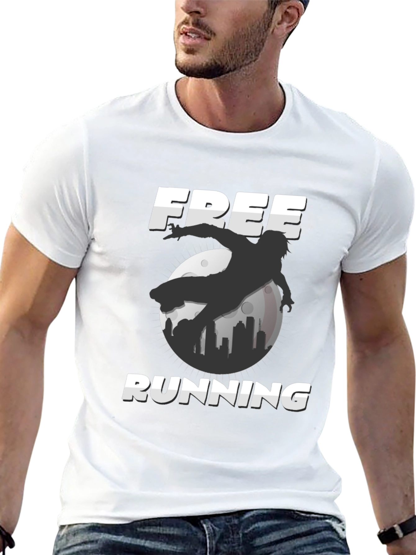 Free Running Graphic Tee - Black Urban Style Shirt