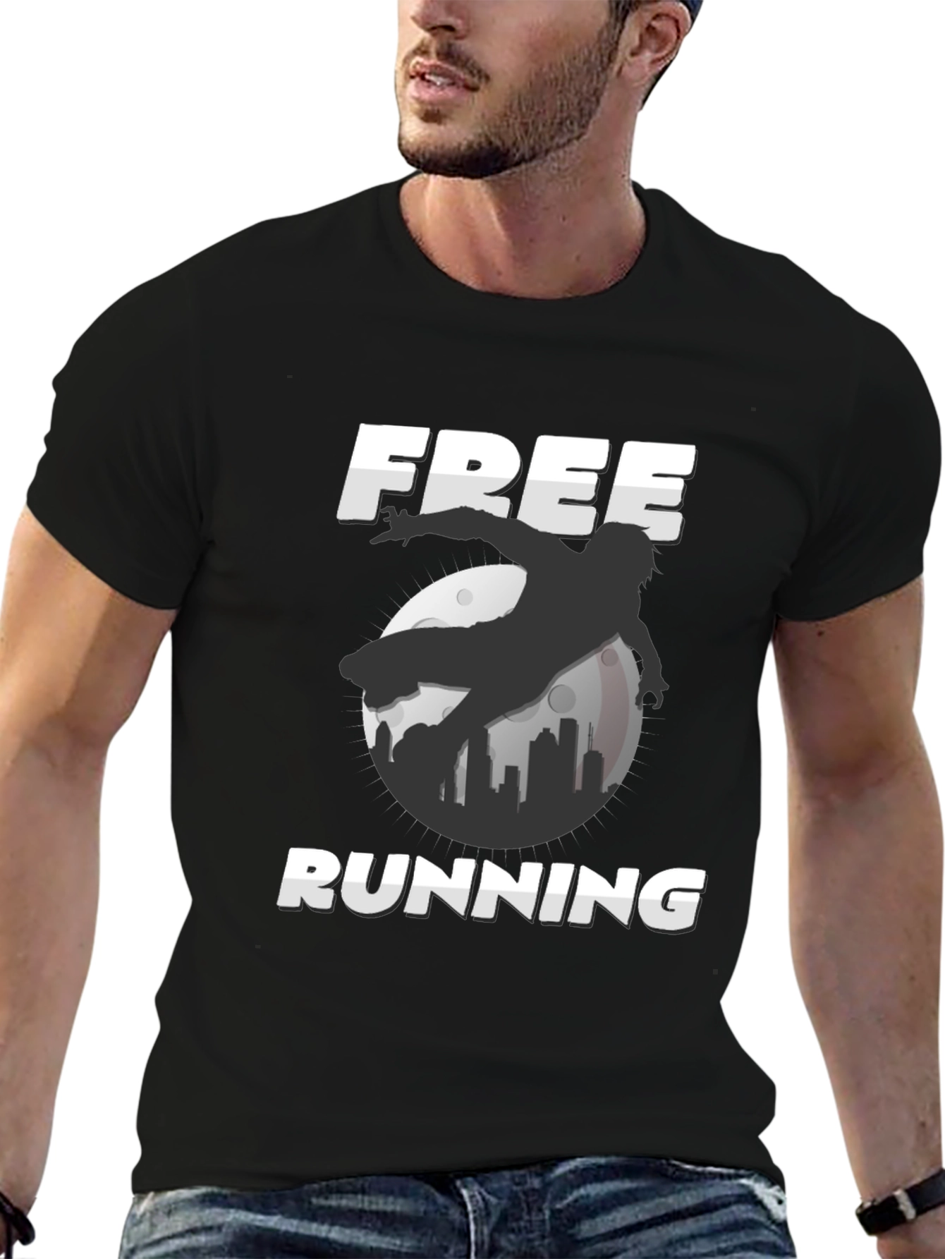 Free Running Graphic Tee - Black Urban Style Shirt
