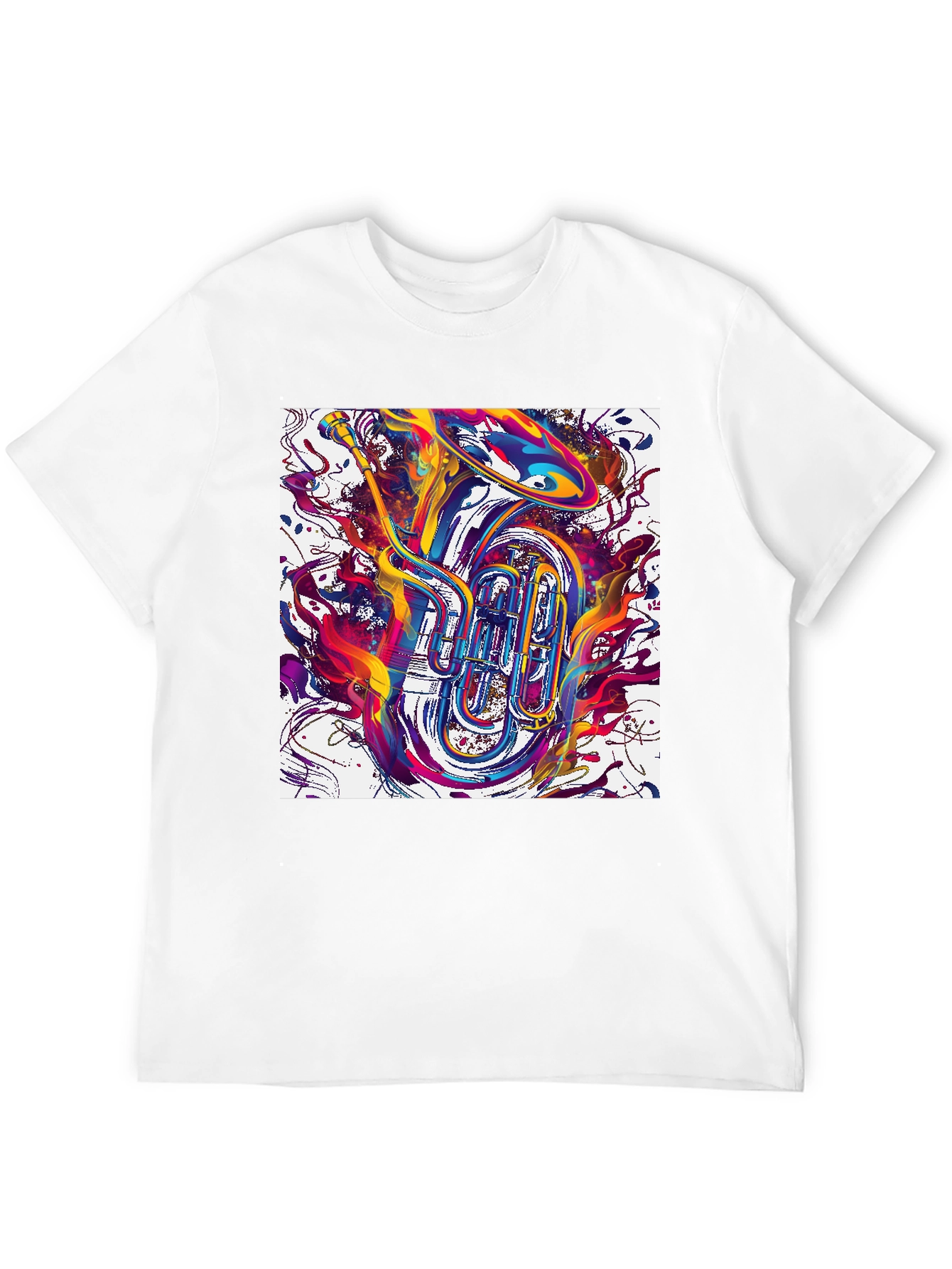 Abstract Tuba Graphic Tee - Bold Music Lover Style