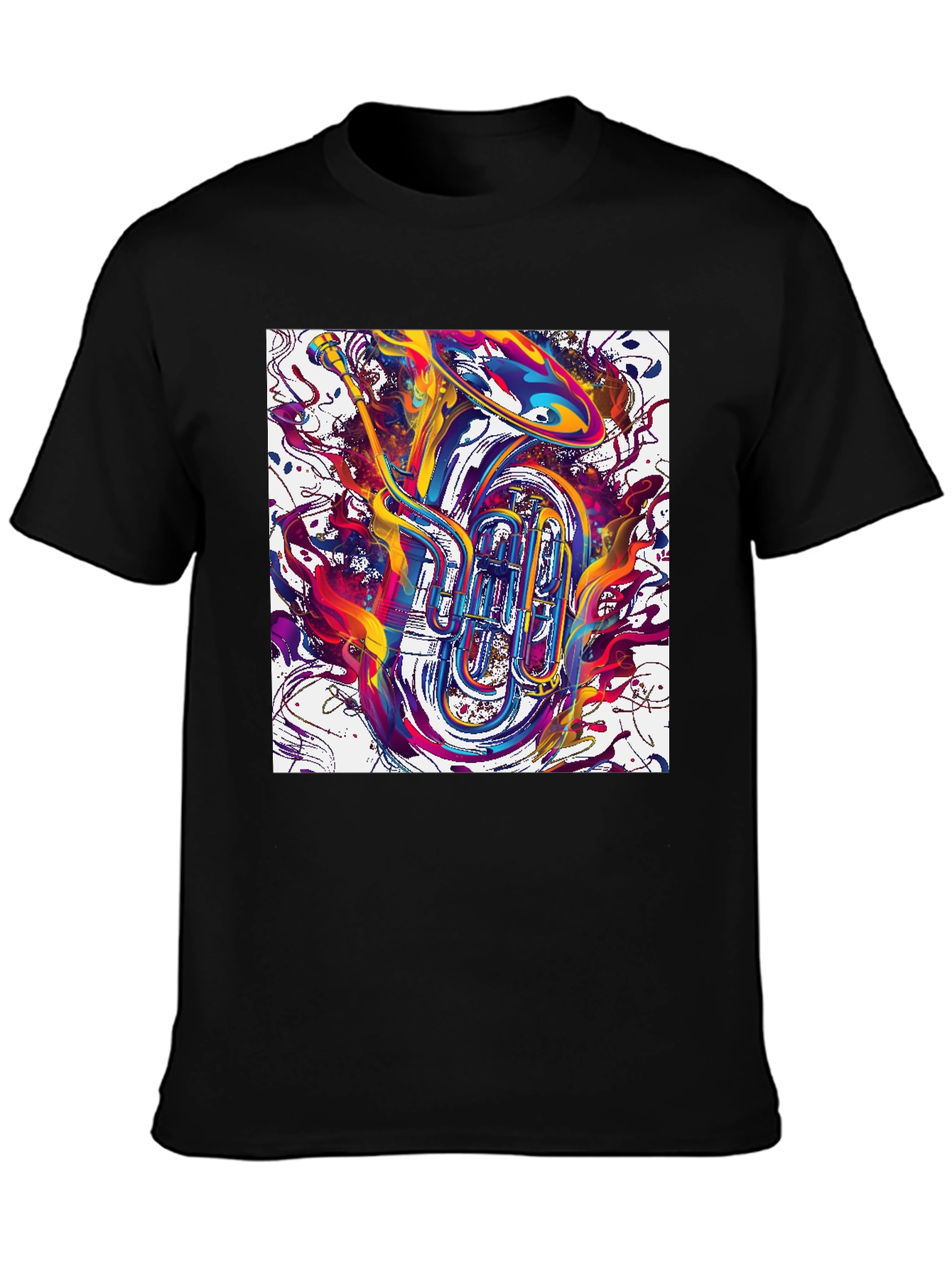 Abstract Tuba Graphic Tee - Bold Music Lover Style