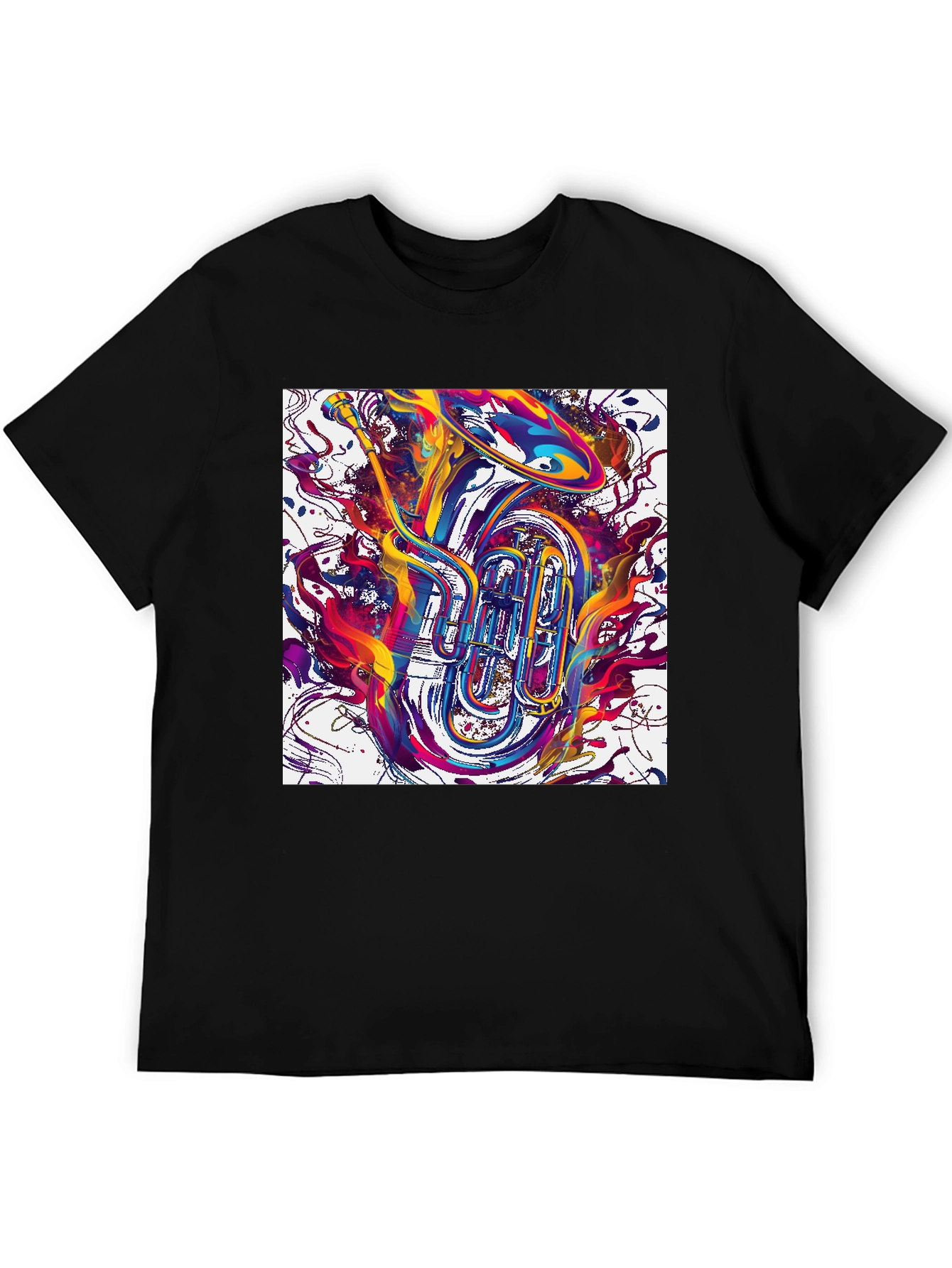Abstract Tuba Graphic Tee - Bold Music Lover Style
