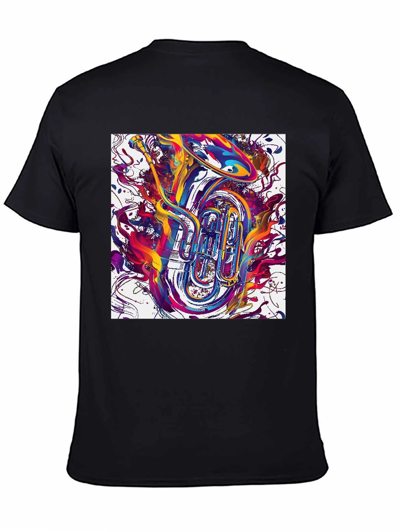 Abstract Tuba Graphic Tee - Bold Music Lover Style