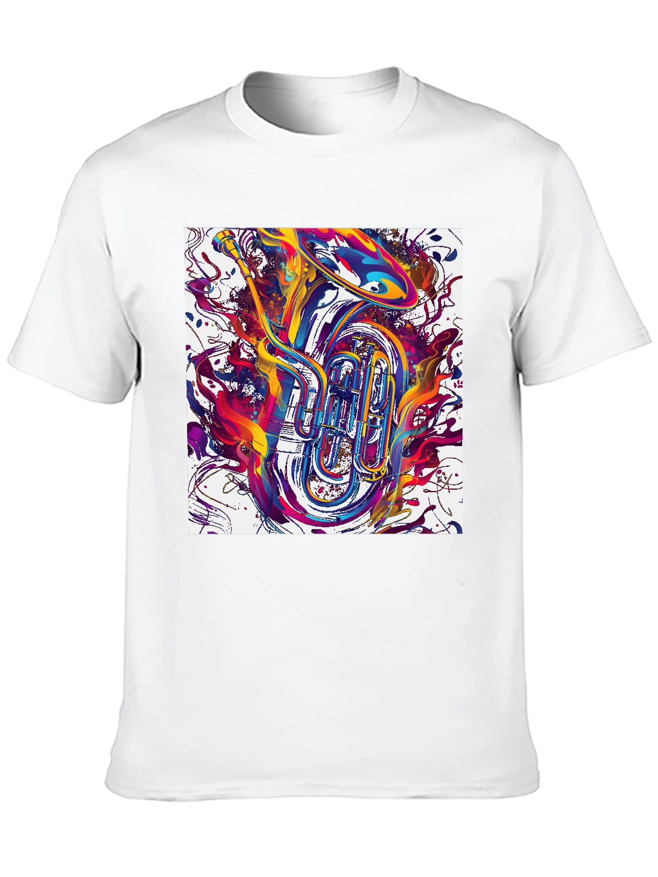 Abstract Tuba Graphic Tee - Bold Music Lover Style