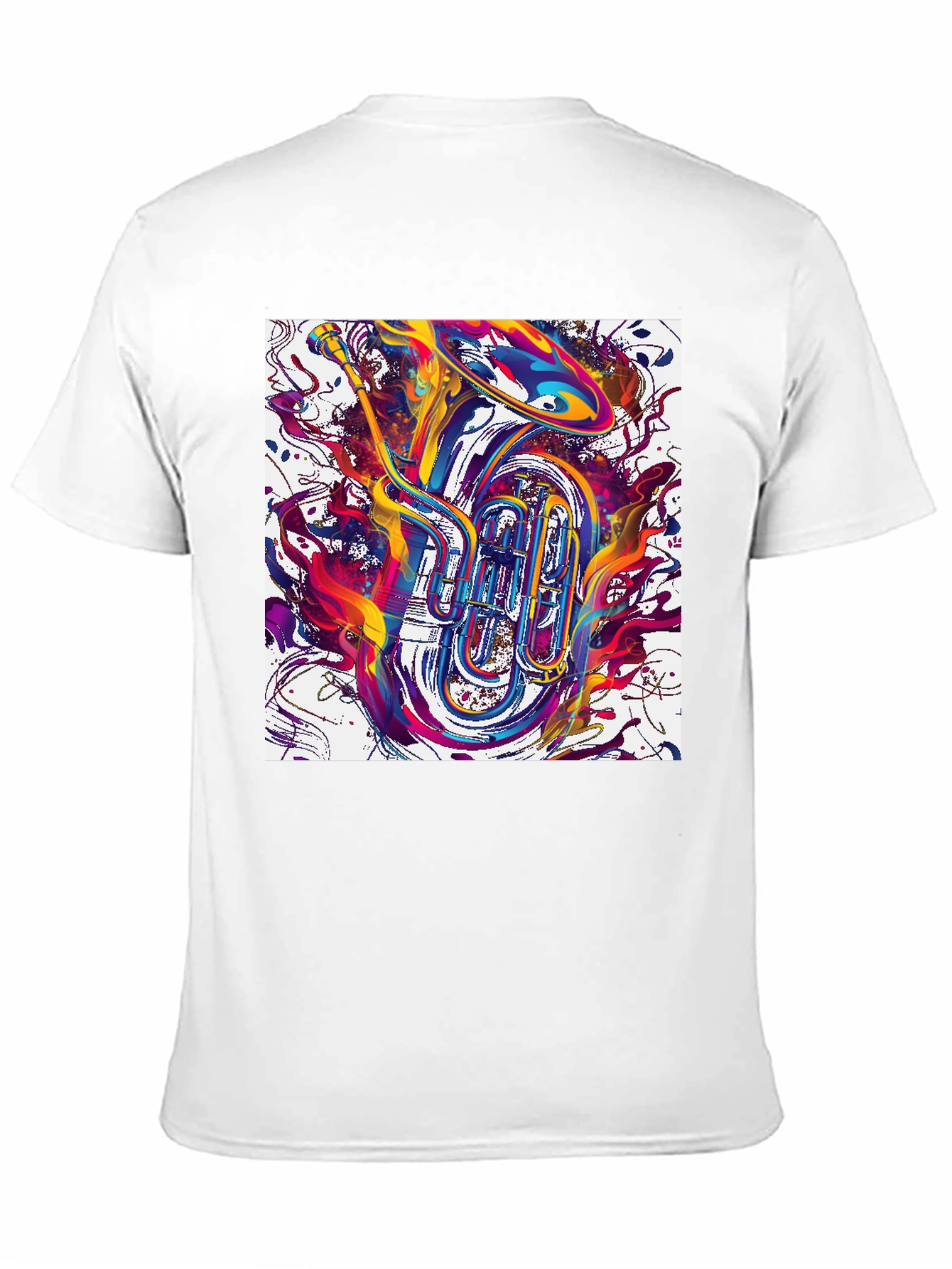 Abstract Tuba Graphic Tee - Bold Music Lover Style