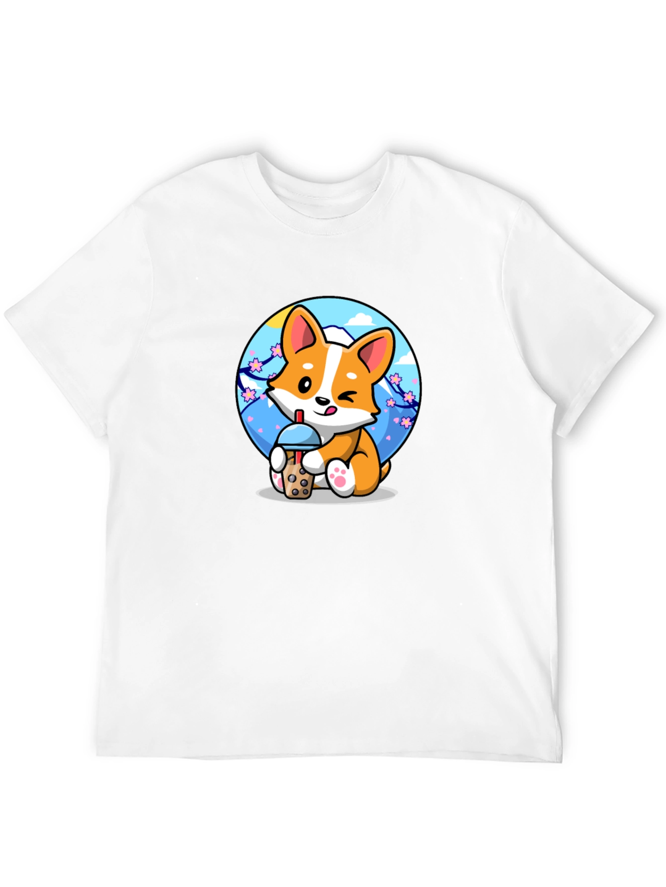 Cute Corgi Boba Tea Graphic Tee