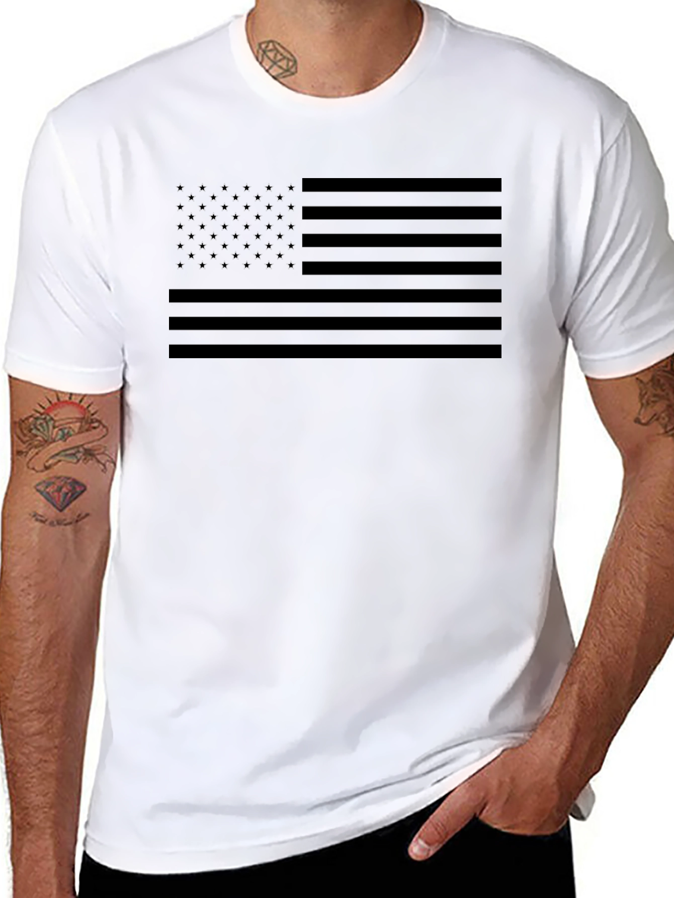 American Flag Blackout T-Shirt - Patriotic Stealth Design