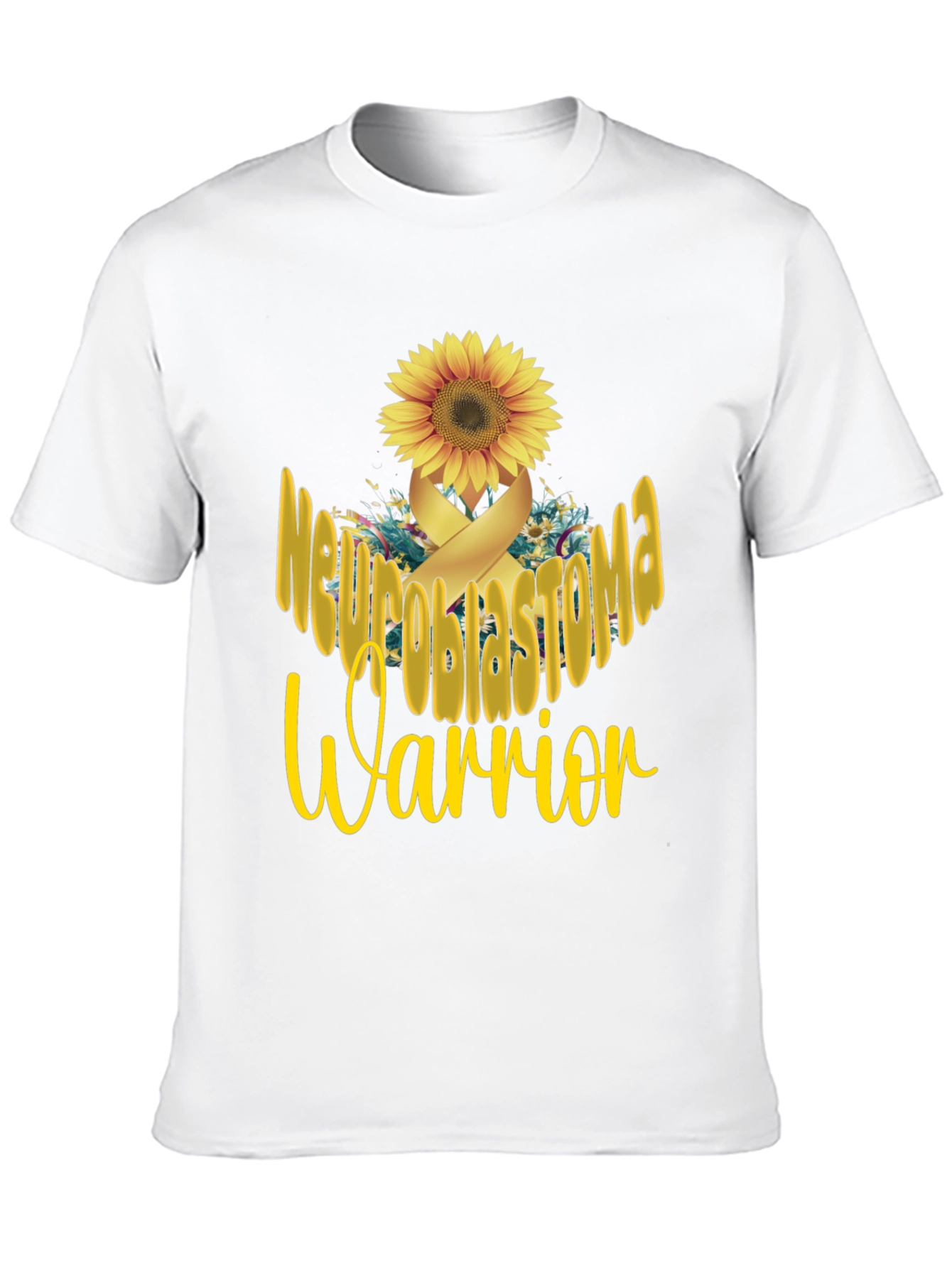 Neuroblastoma Warrior Sunflower Ribbon Graphic T-Shirt