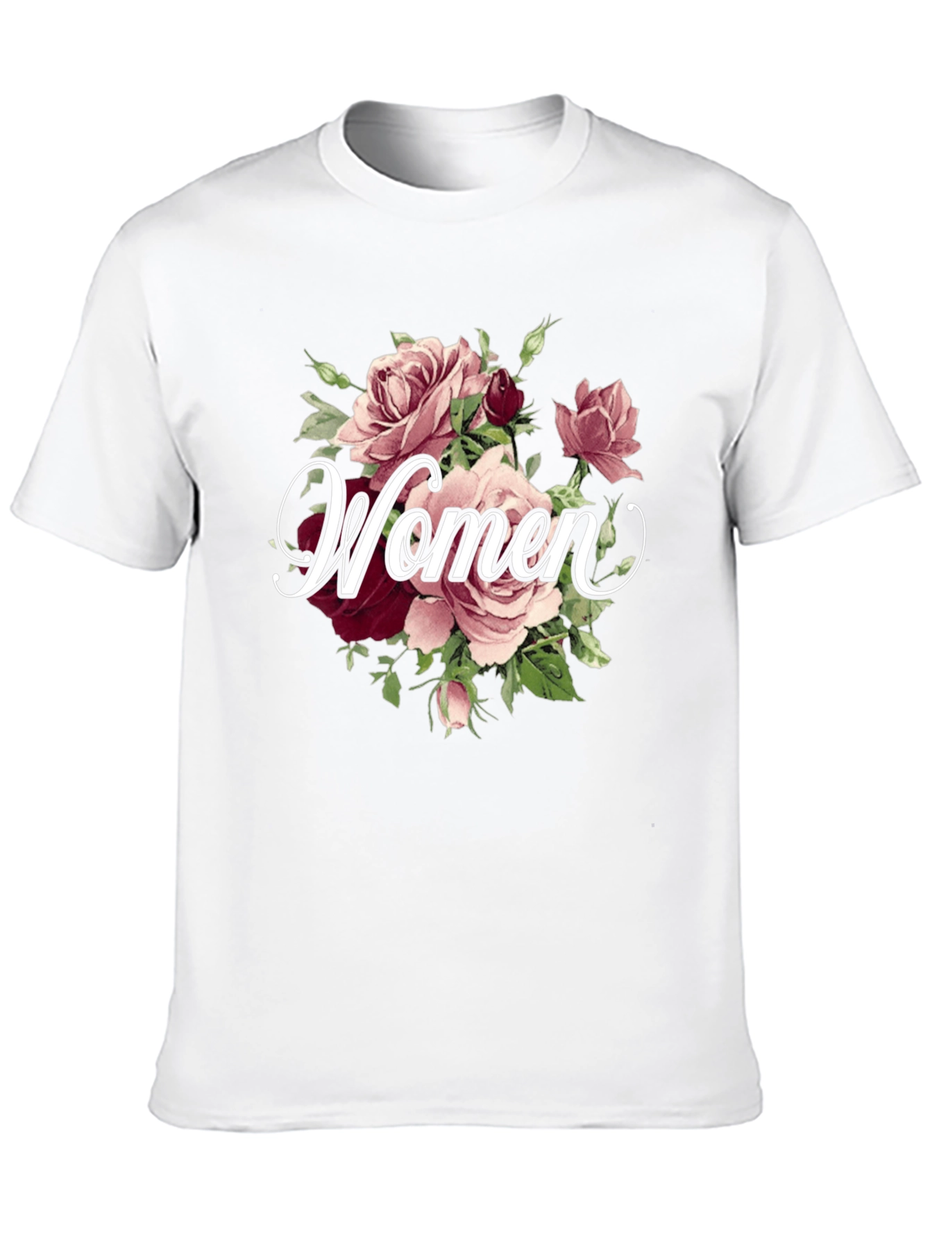 Floral Womens Graphic Tee - Elegant Rose Design