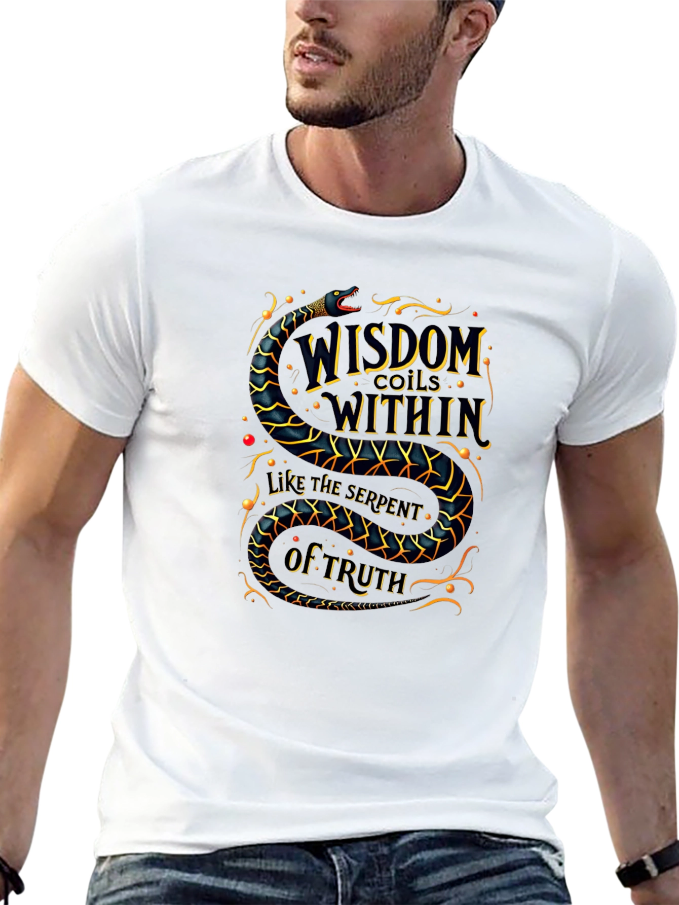 Wisdom Serpent Graphic Tee - Black