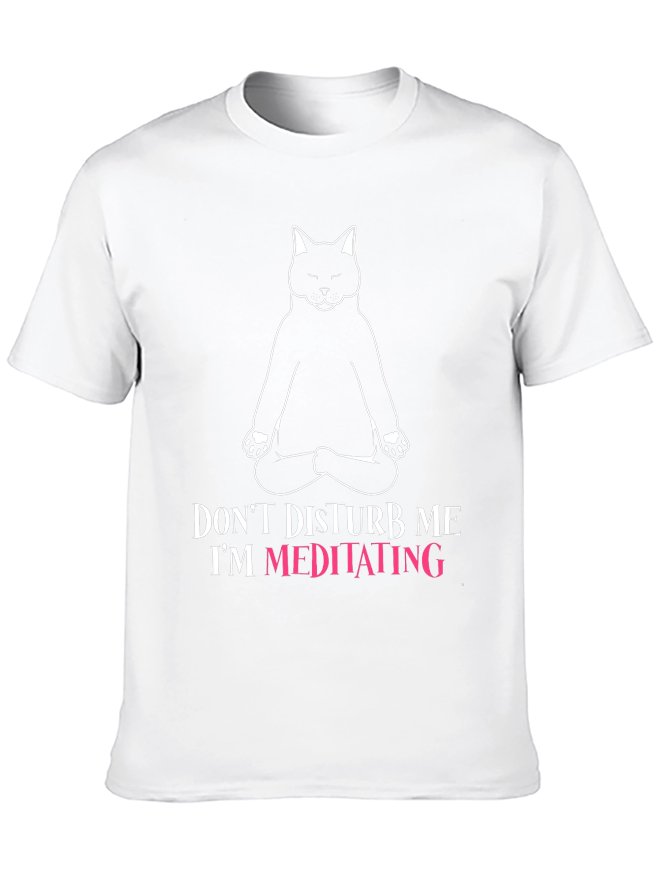 Meditating Cat Graphic Tee - Zen Humor T-Shirt