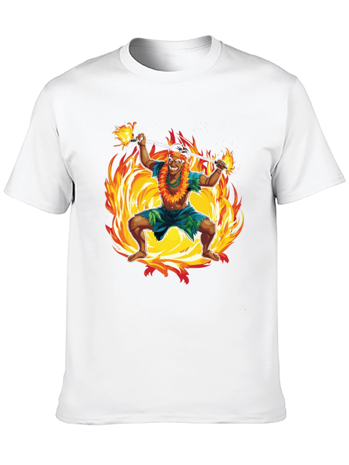 Hawaiian Fire Dancer Graphic T-Shirt