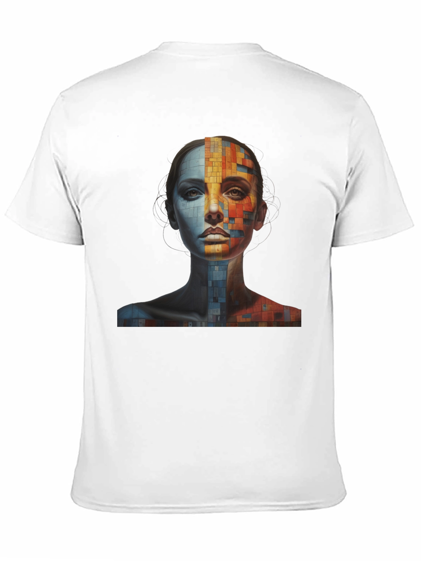 Abstract Mosaic Face Graphic Tee