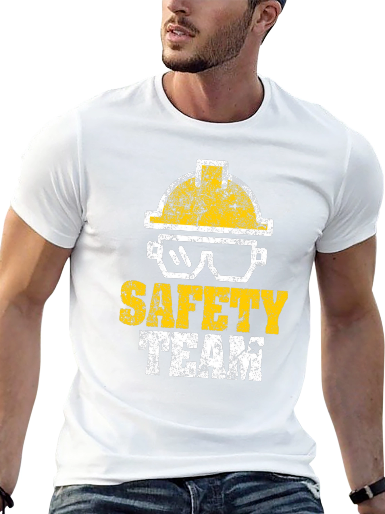 Safety Team T-Shirt - Construction Hard Hat Graphic