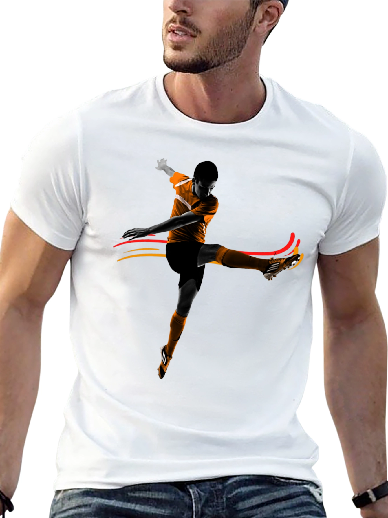Soccer Kick Graphic T-Shirt - Black