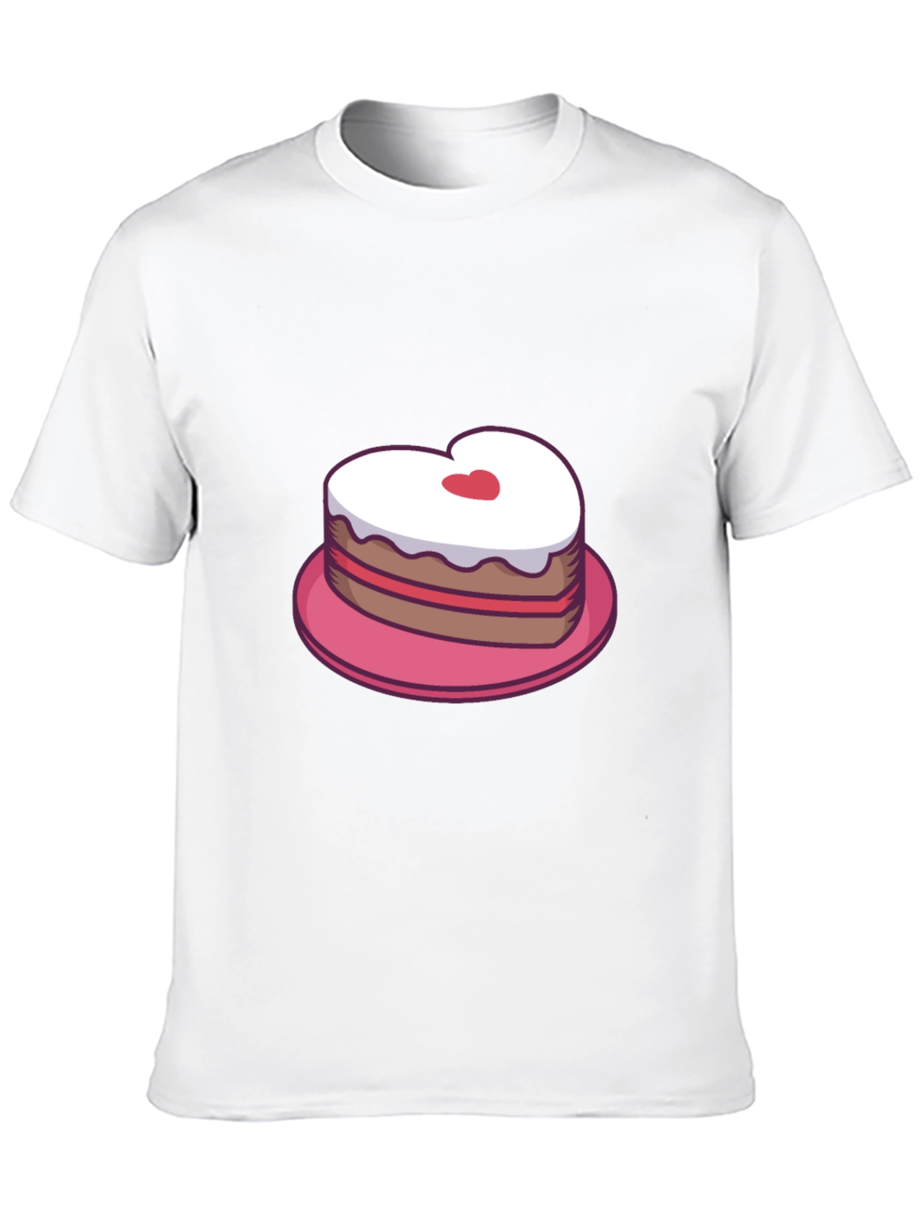 Heart Cake Graphic Tee - Sweet Treat Shirt