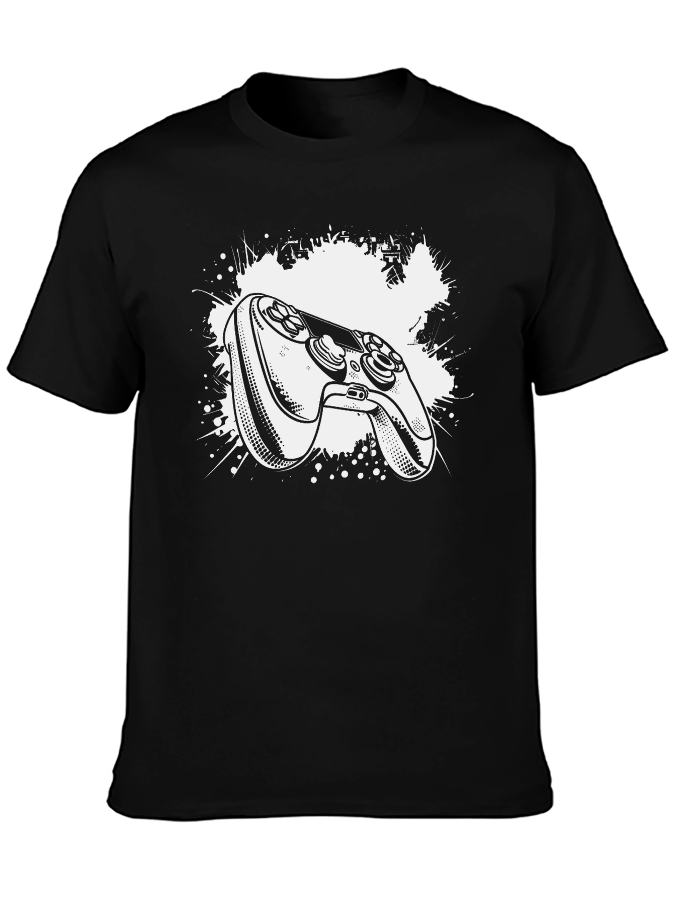Gamer Controller Graphic Tee - Black Cotton T-Shirt