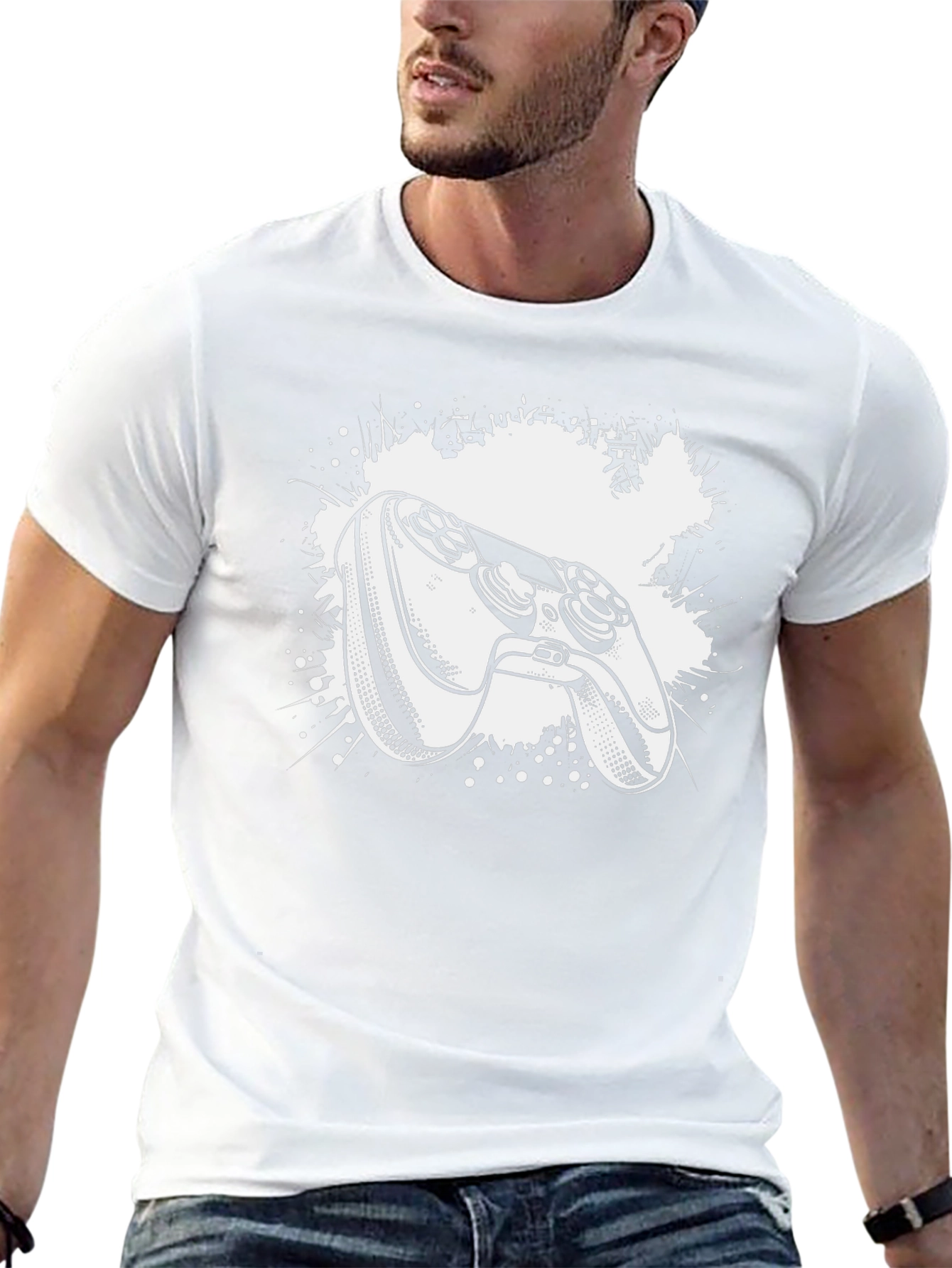 Gamer Controller Graphic Tee - Black Cotton T-Shirt