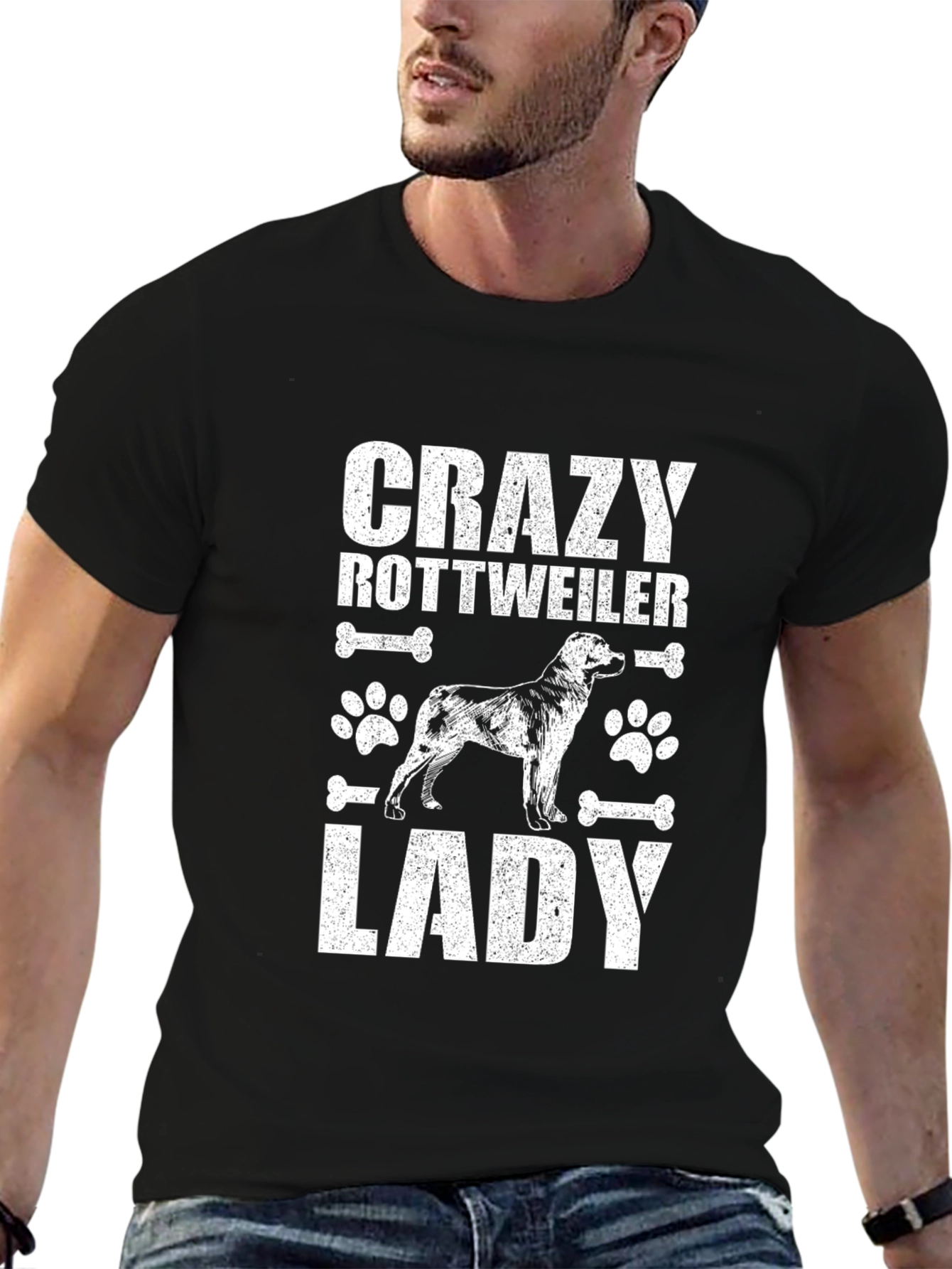 Crazy Rottweiler Lady Graphic T-Shirt