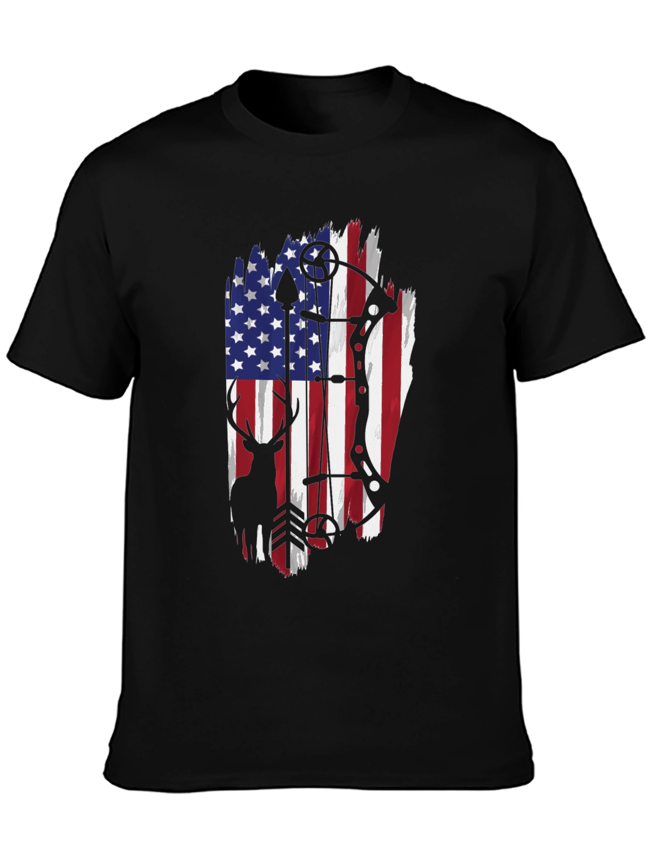 American Flag Deer Hunting T-Shirt