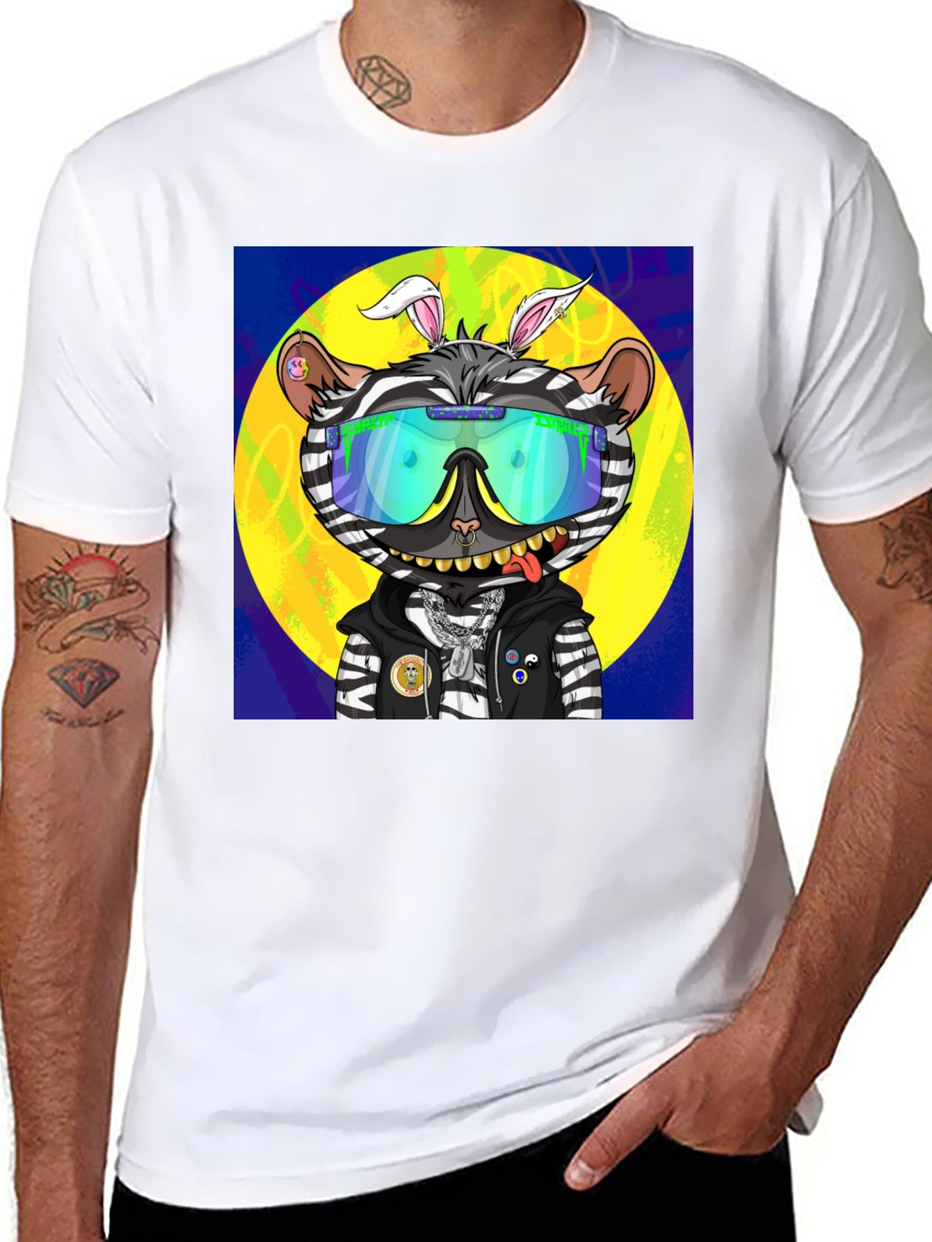 Funky Zebra Cartoon T-Shirt