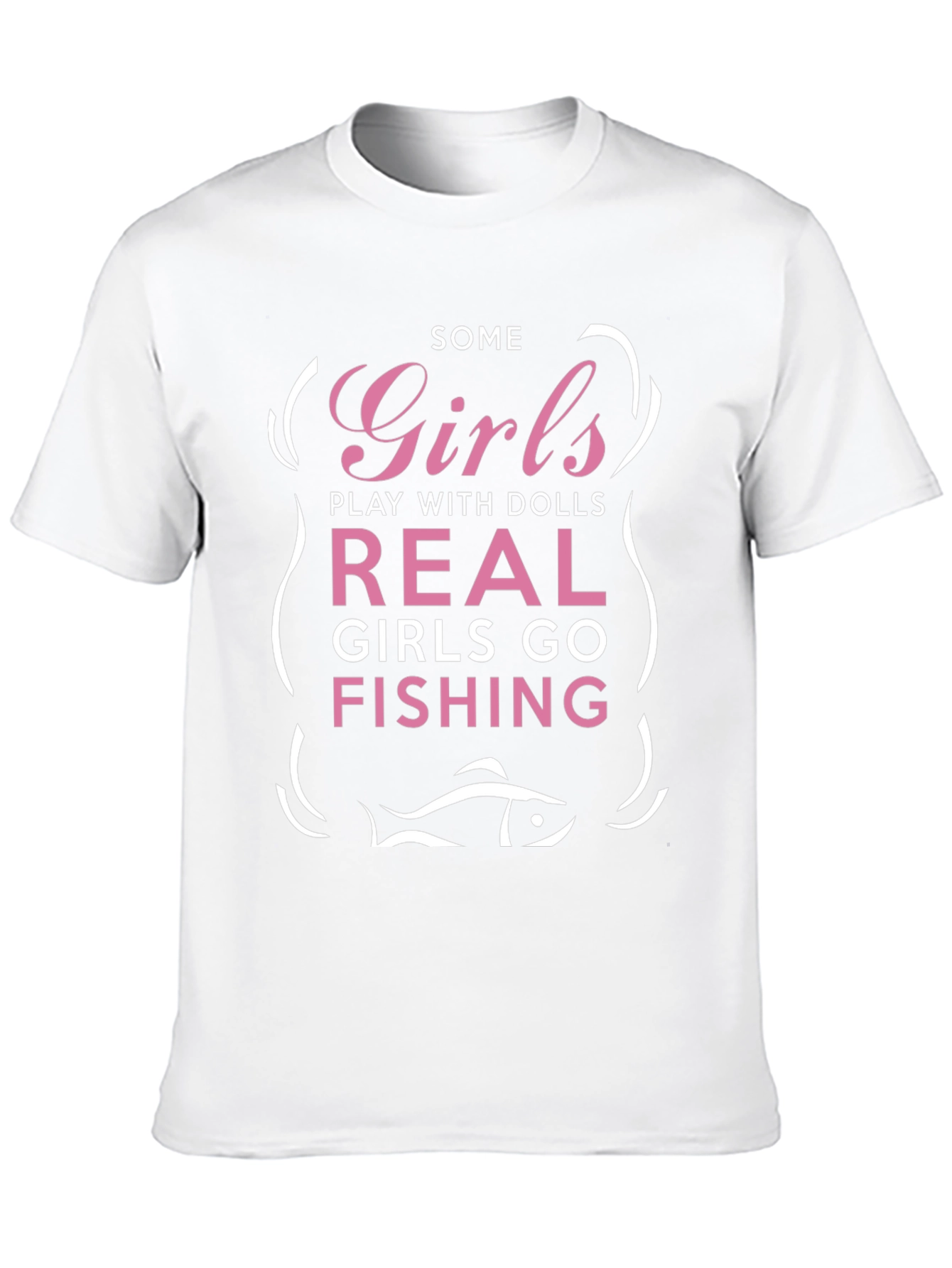 Girls Fishing Graphic Tee - Novelty T-Shirt