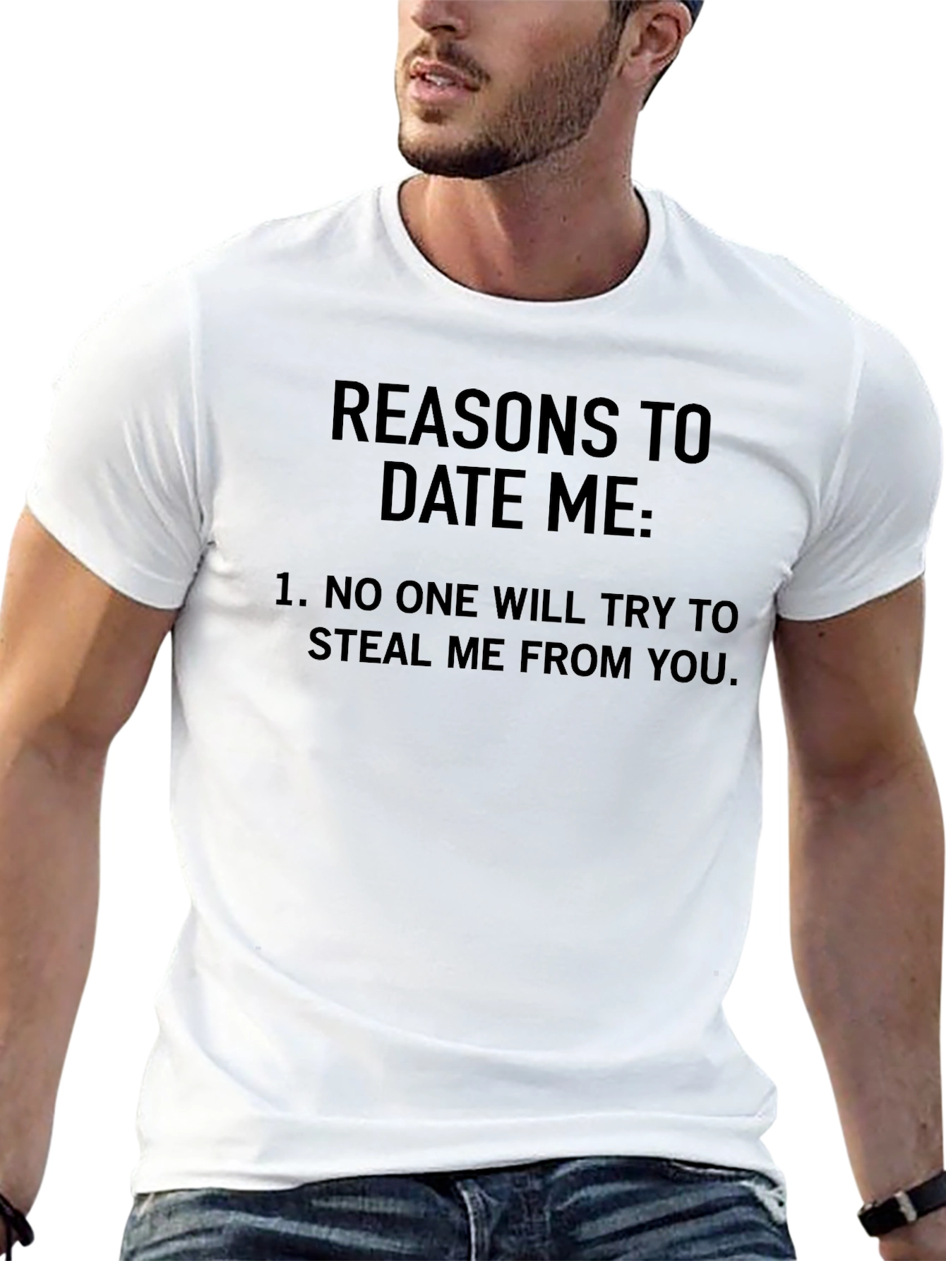 Reasons to Date Me Graphic Tee - Black