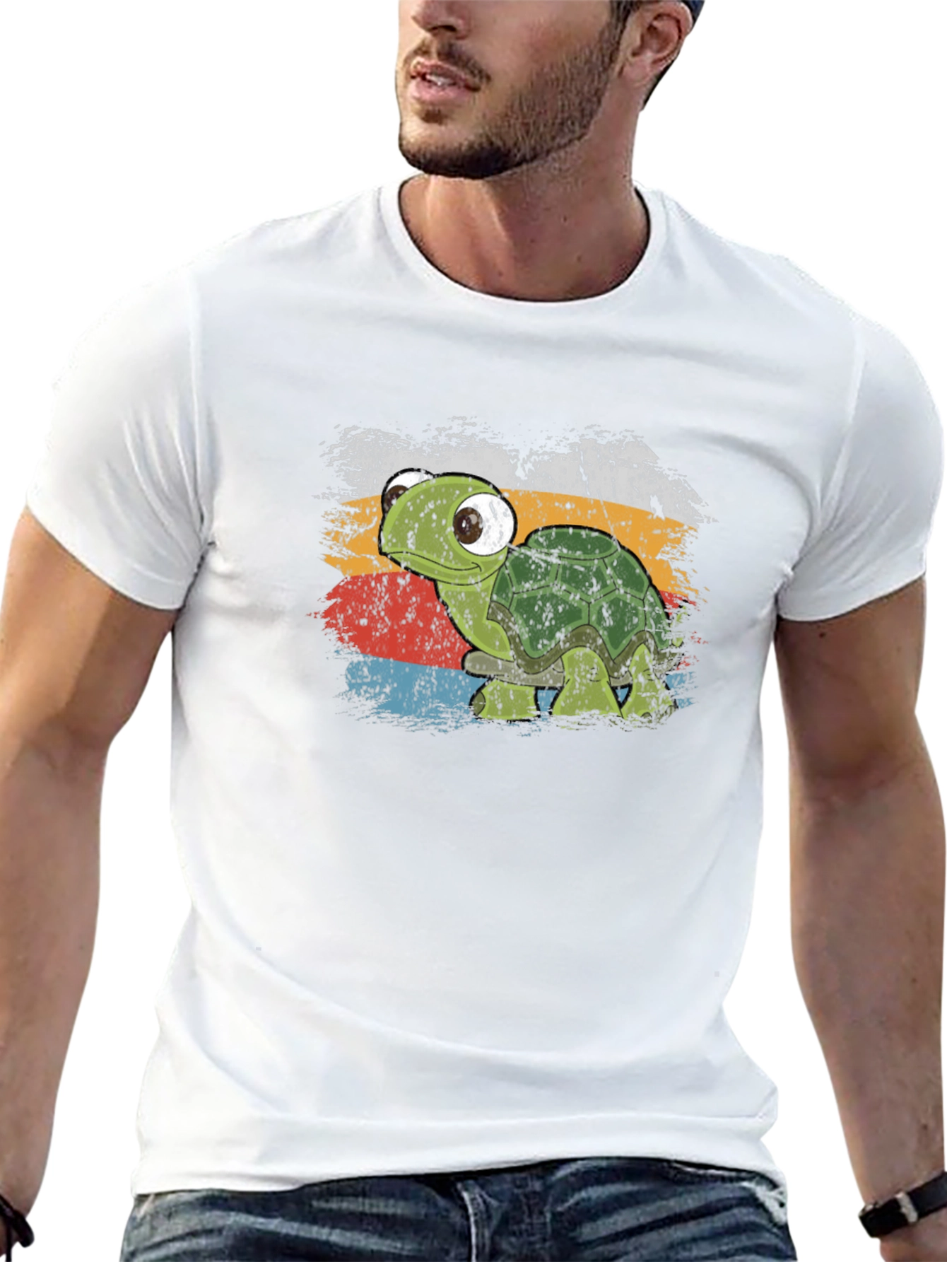 Retro Turtle Graphic T-Shirt - Soft Cotton Blend