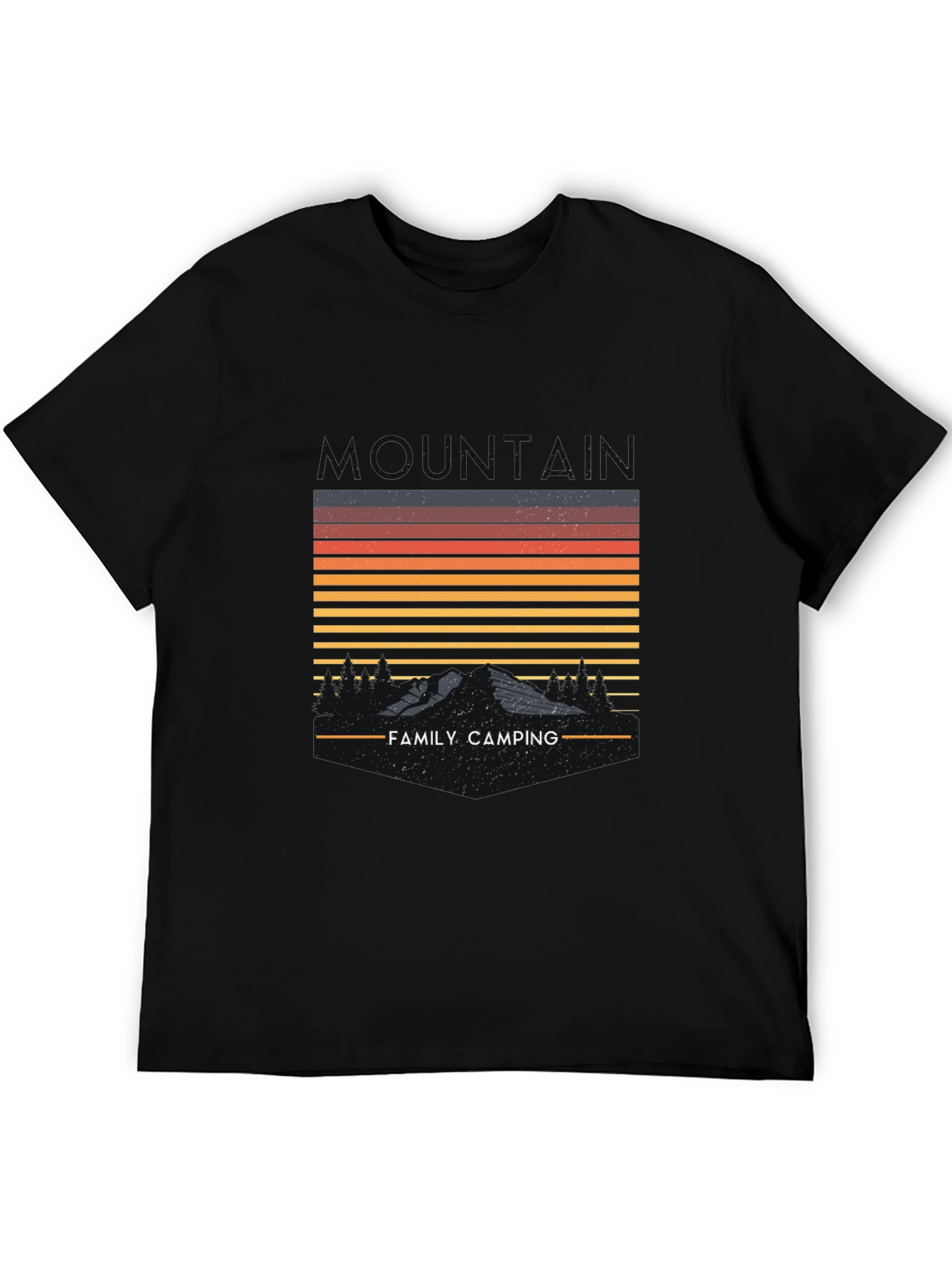Family Camping Mountain Graphic T-Shirt