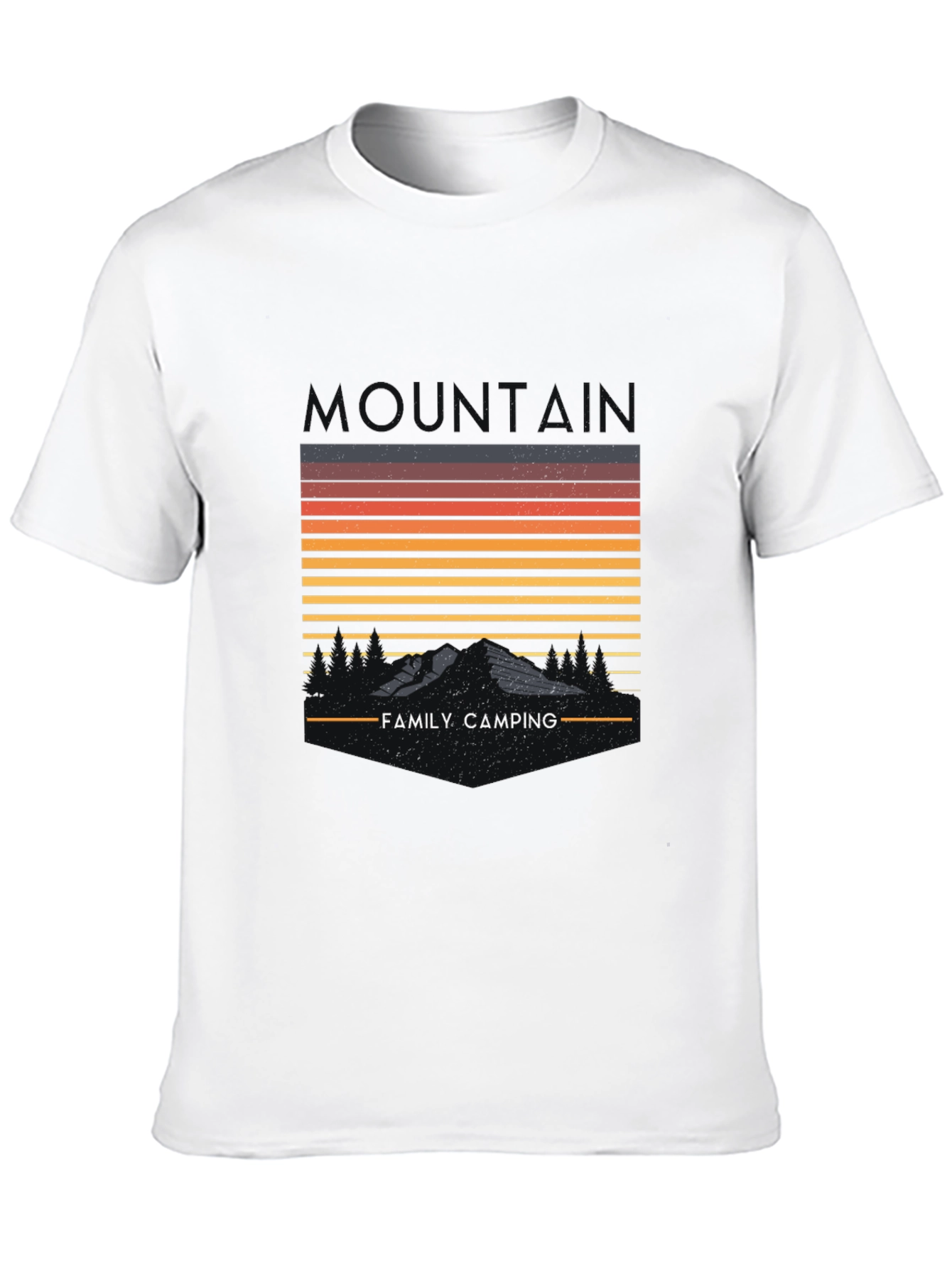 Family Camping Mountain Graphic T-Shirt