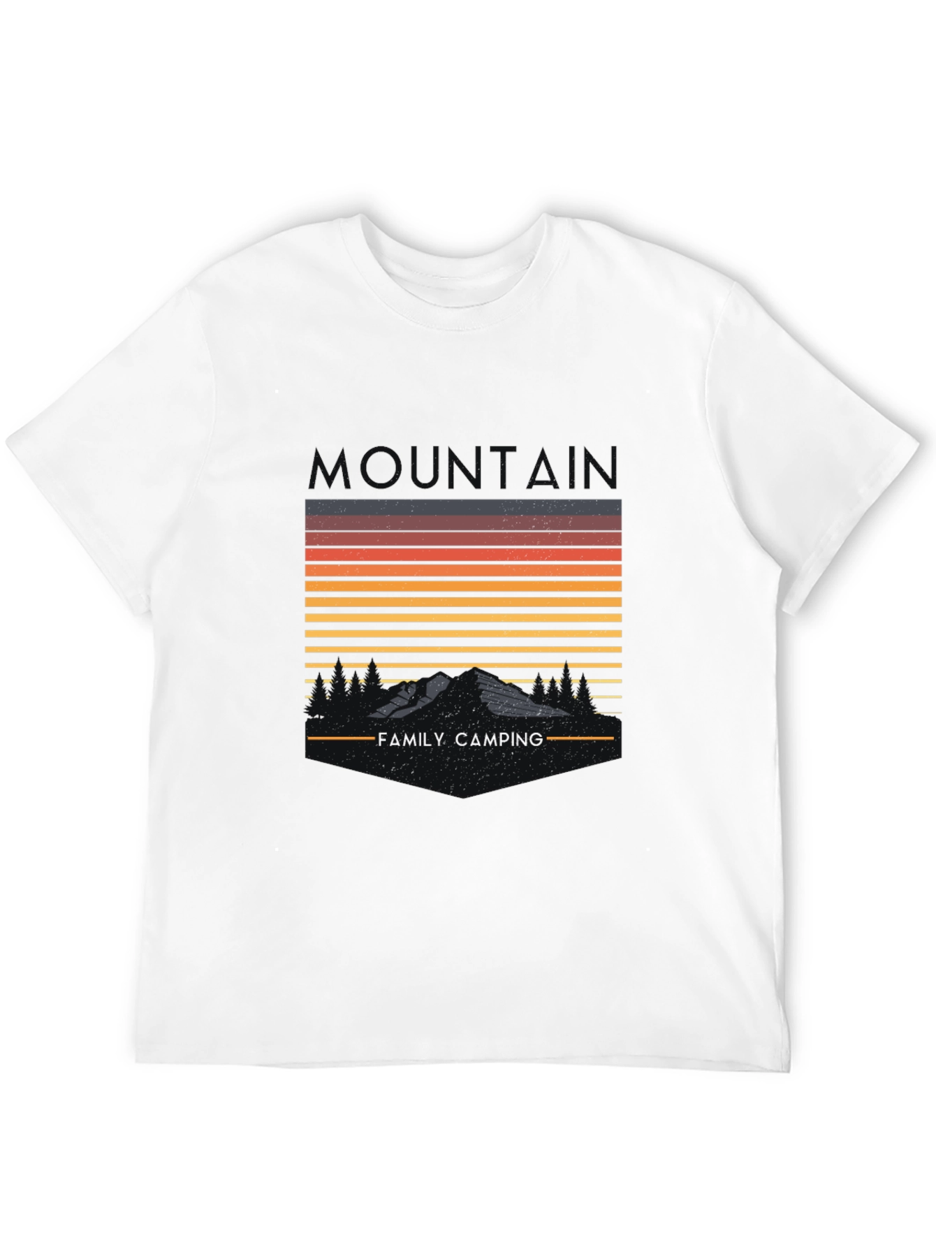 Family Camping Mountain Graphic T-Shirt