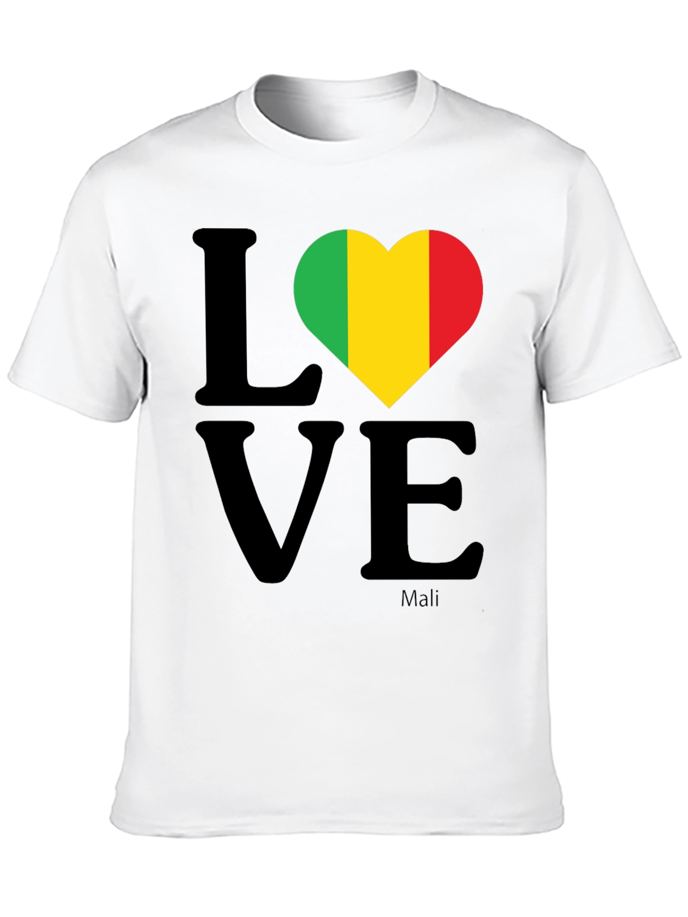 Mali Flag Love T-Shirt - Black