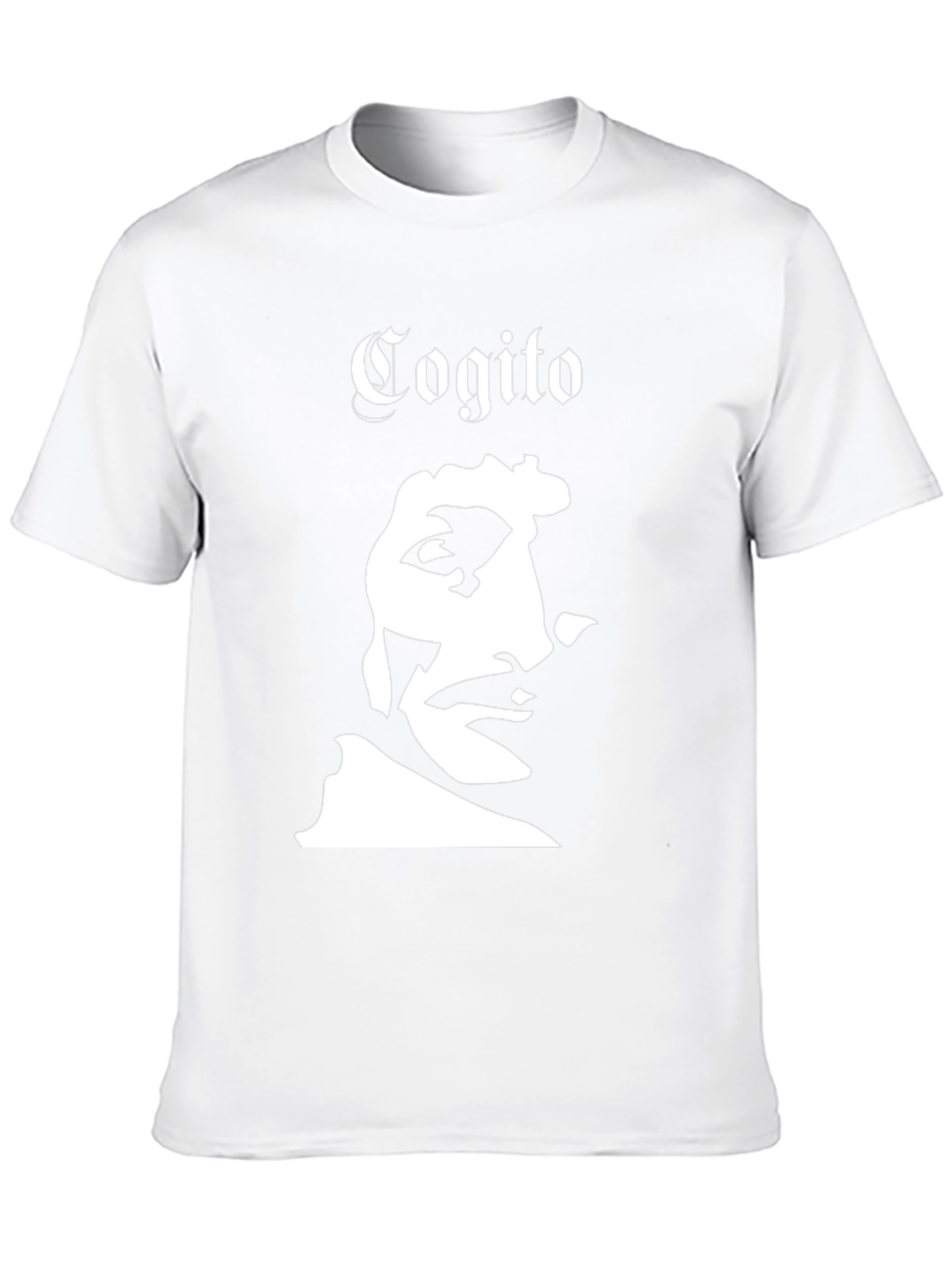 Cogito T-Shirt Black Graphic Tee Portrait Design