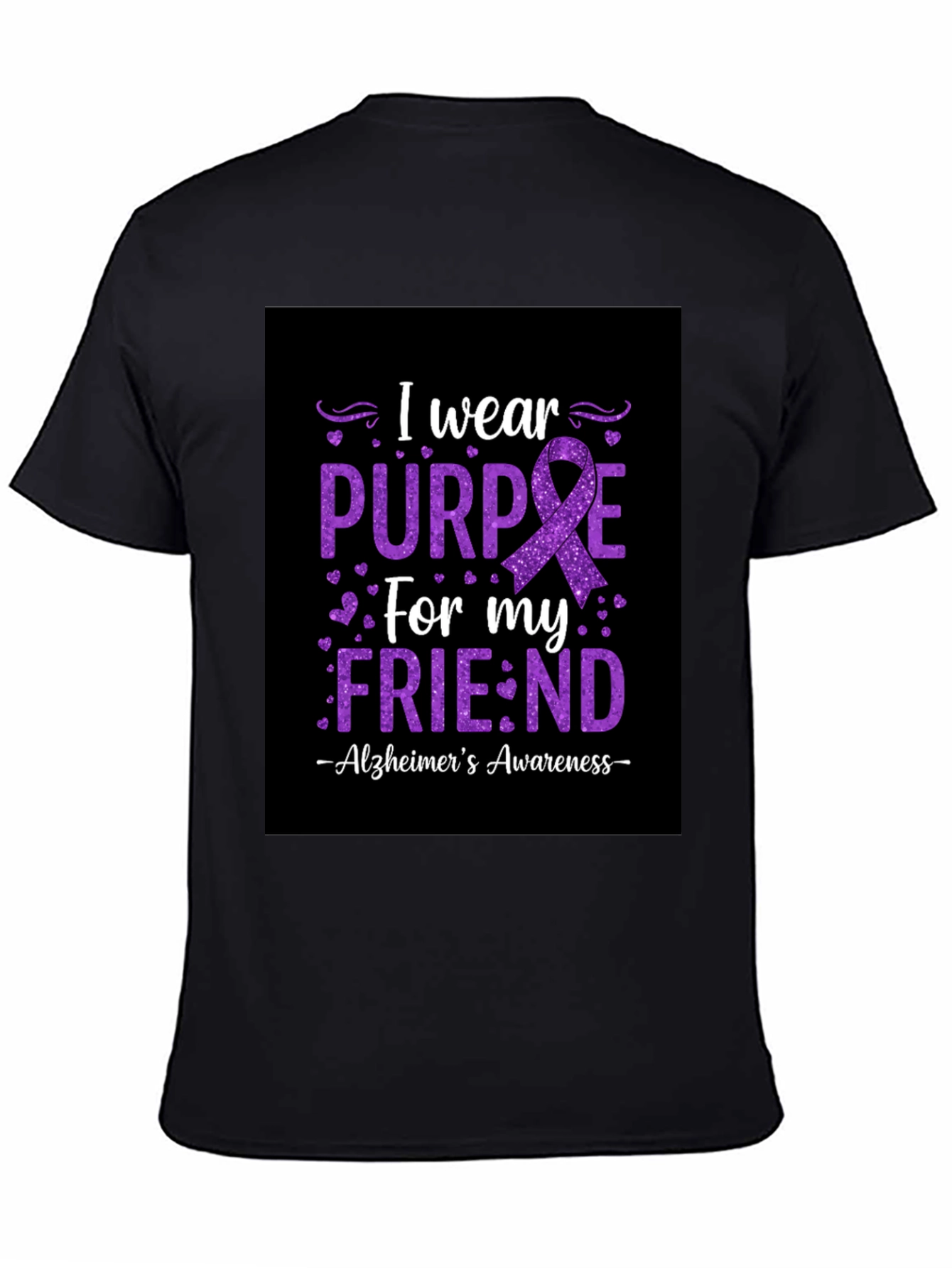 Alzheimers Awareness Purple Ribbon Graphic Tee