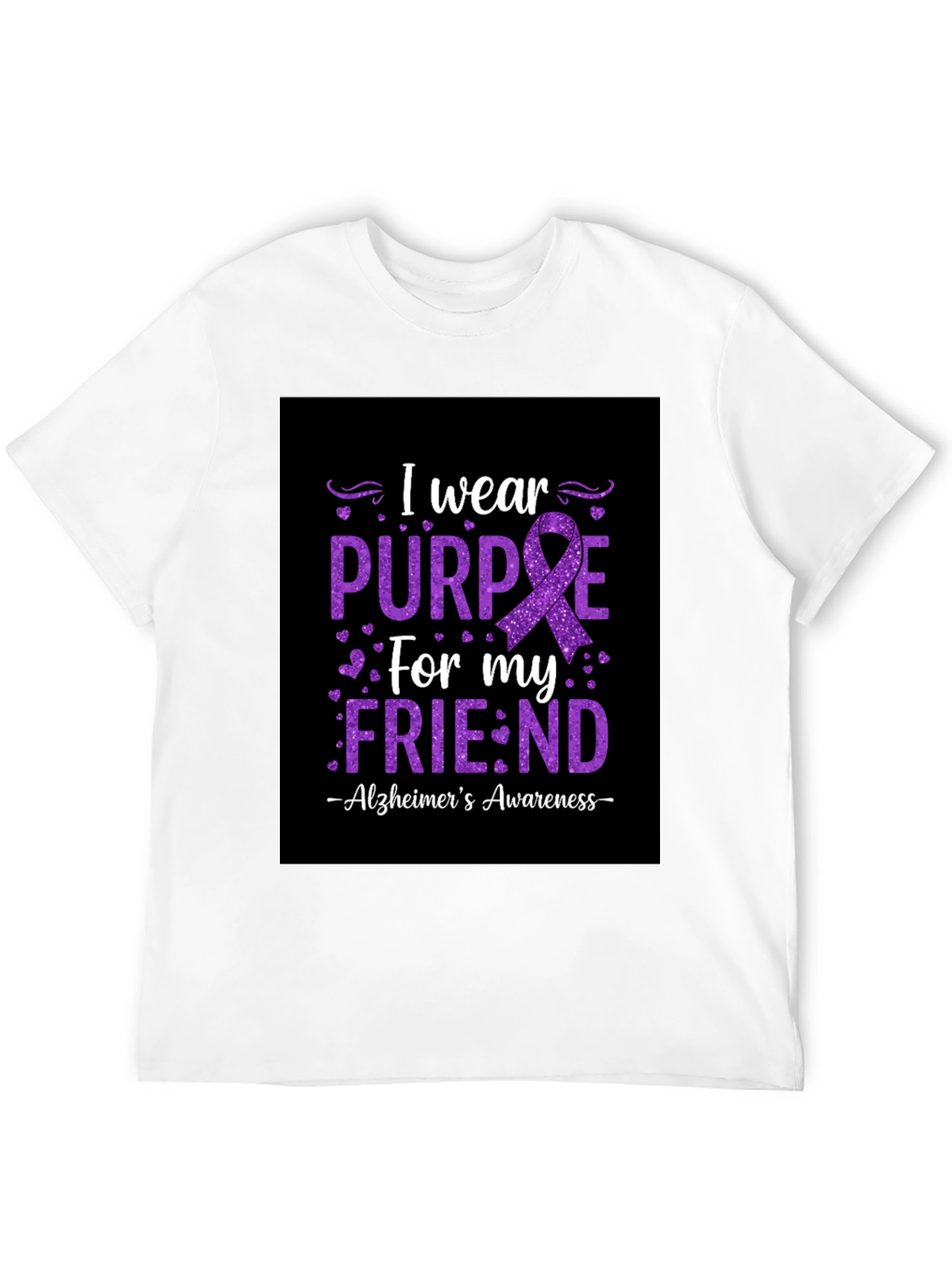 Alzheimers Awareness Purple Ribbon Graphic Tee