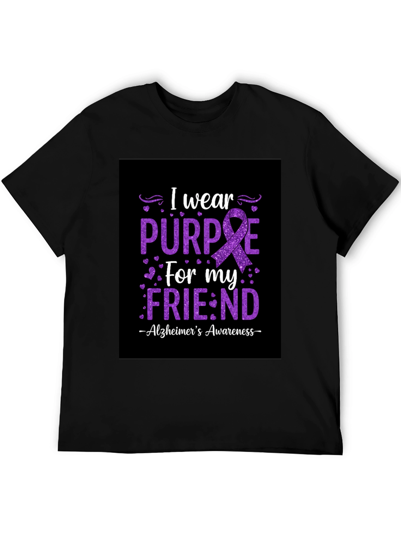 Alzheimers Awareness Purple Ribbon Graphic Tee