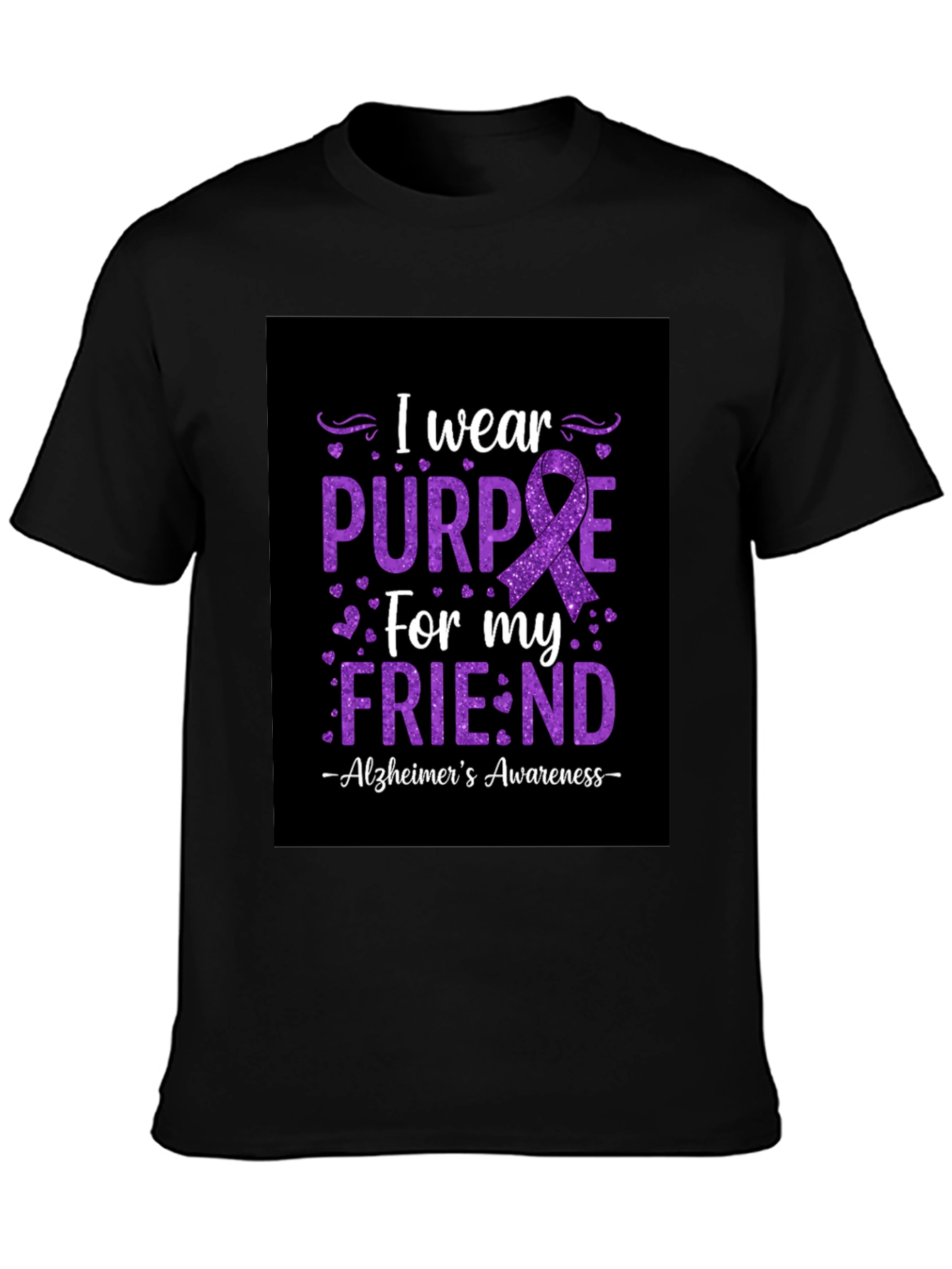 Alzheimers Awareness Purple Ribbon Graphic Tee