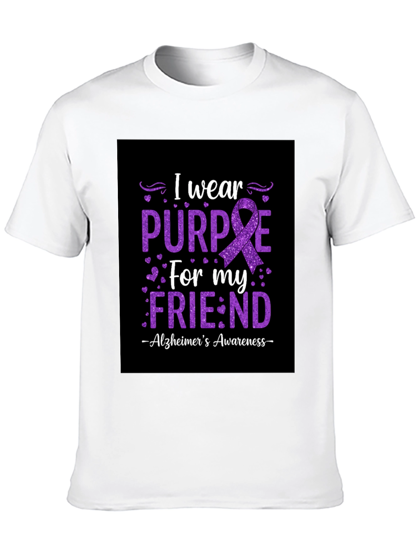 Alzheimers Awareness Purple Ribbon Graphic Tee