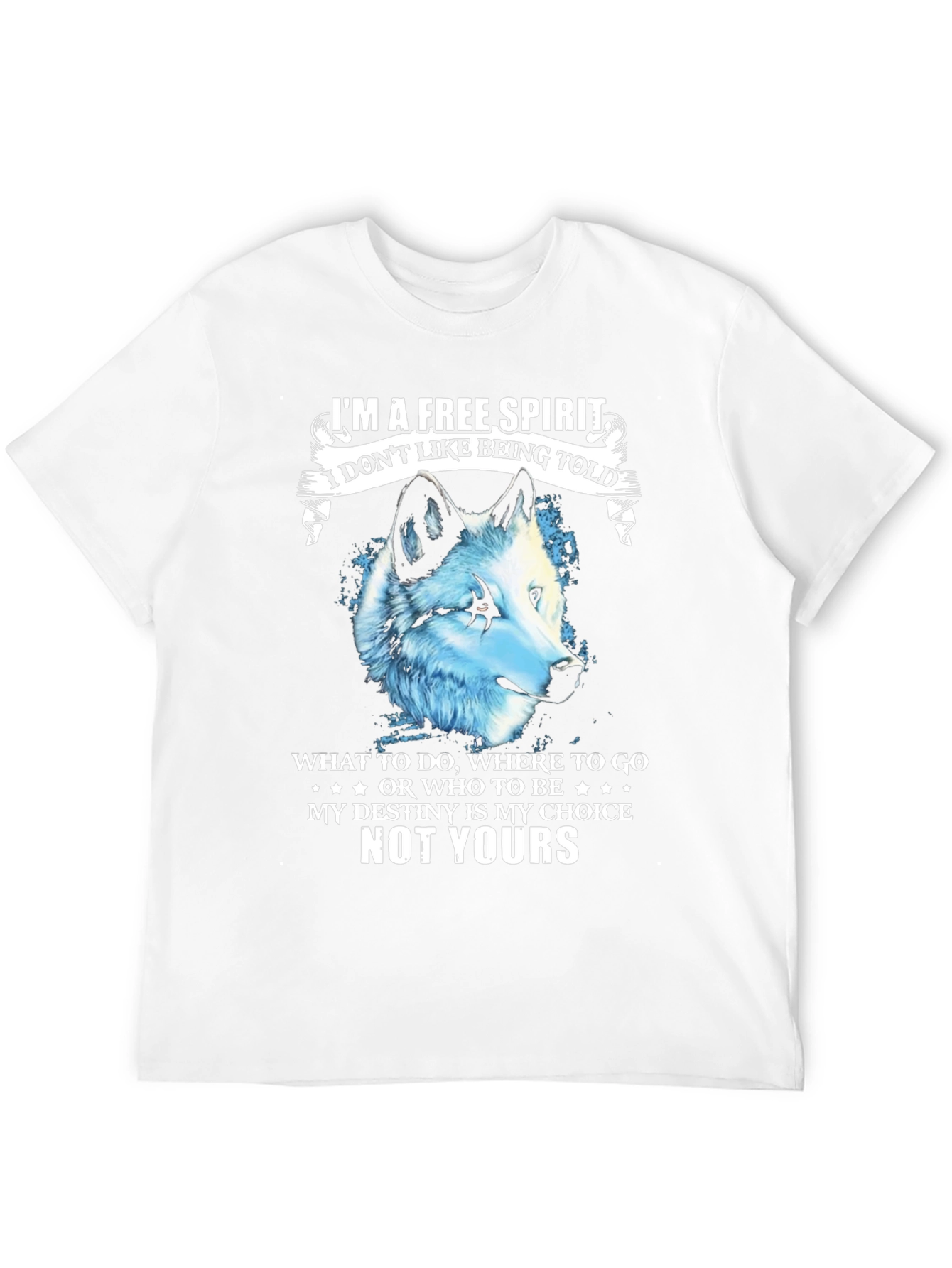 Free Spirit Wolf Graphic T-Shirt - Black