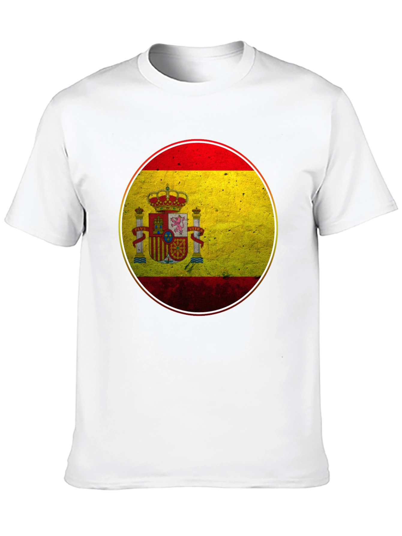 Spain Flag Graphic T-Shirt - Black Cotton Tee