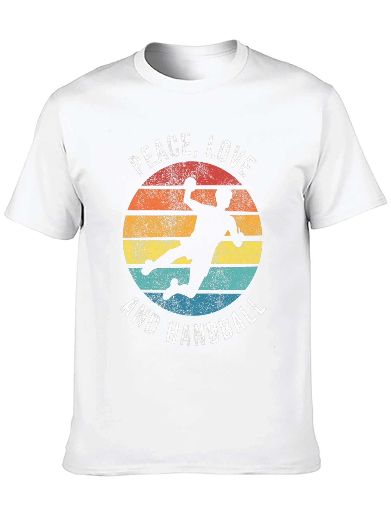 Peace Love Handball Retro Graphic T-Shirt