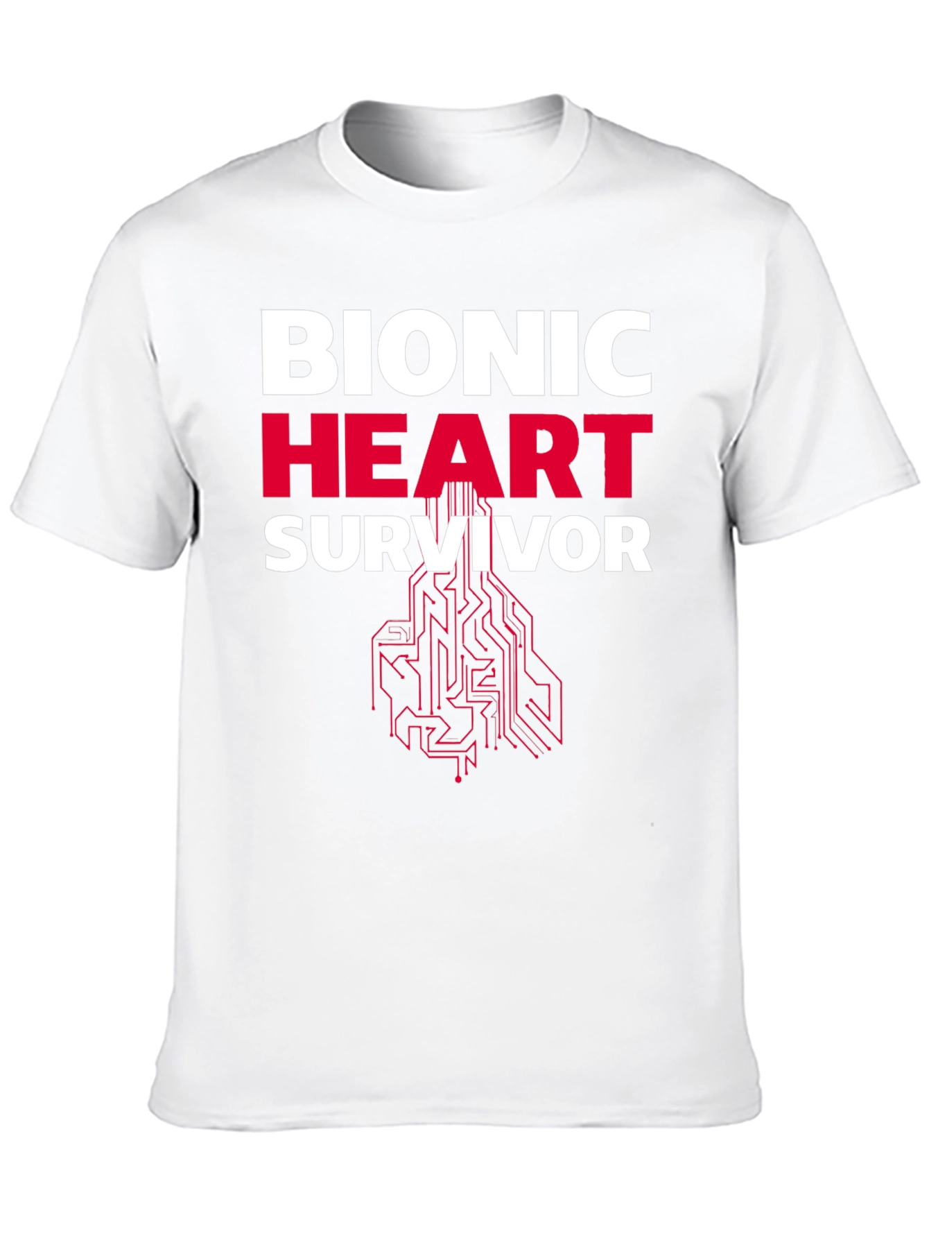 Bionic Heart Survivor T-Shirt - Futuristic Design