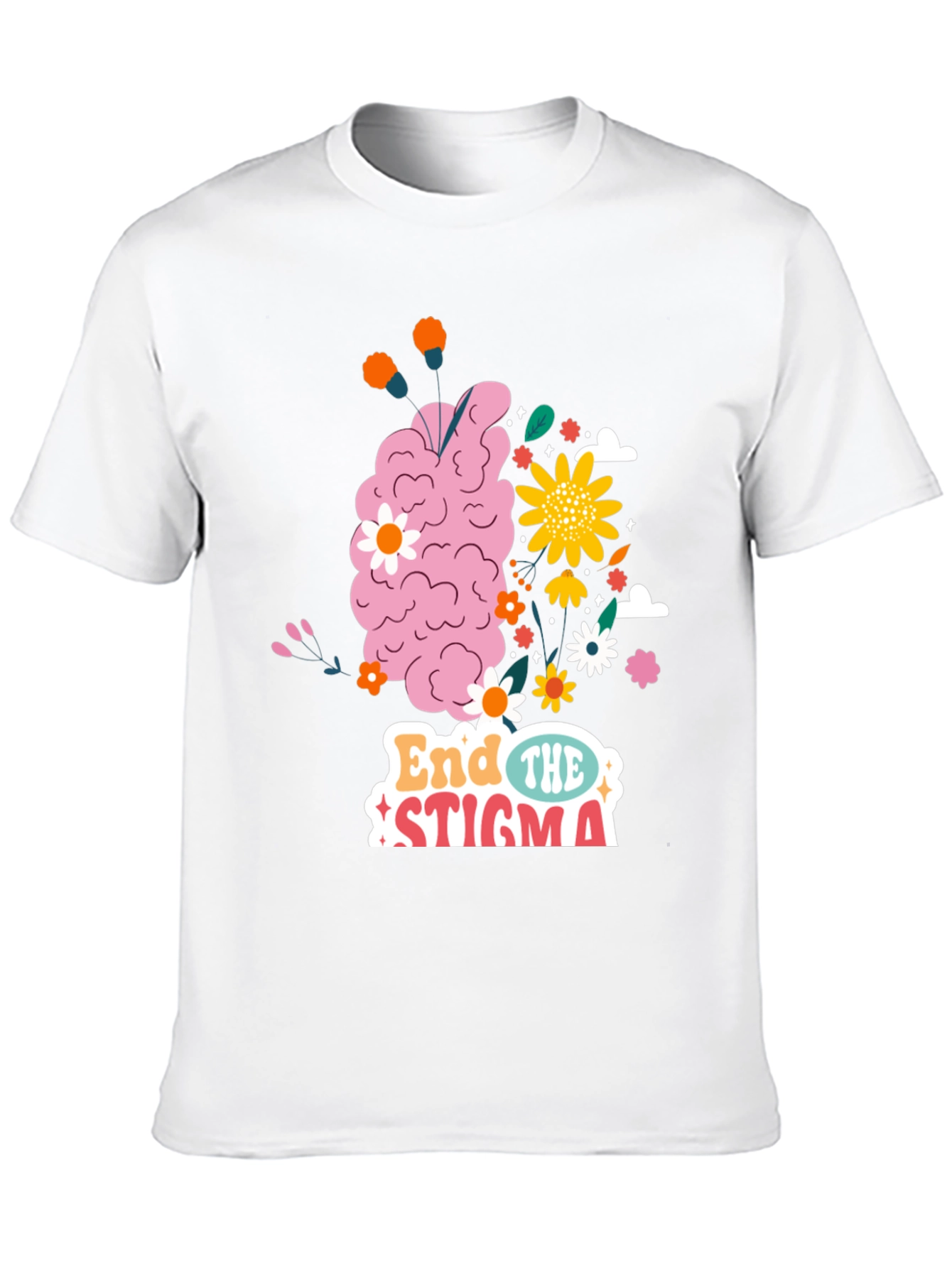 End The Stigma Brain Floral Graphic Tee