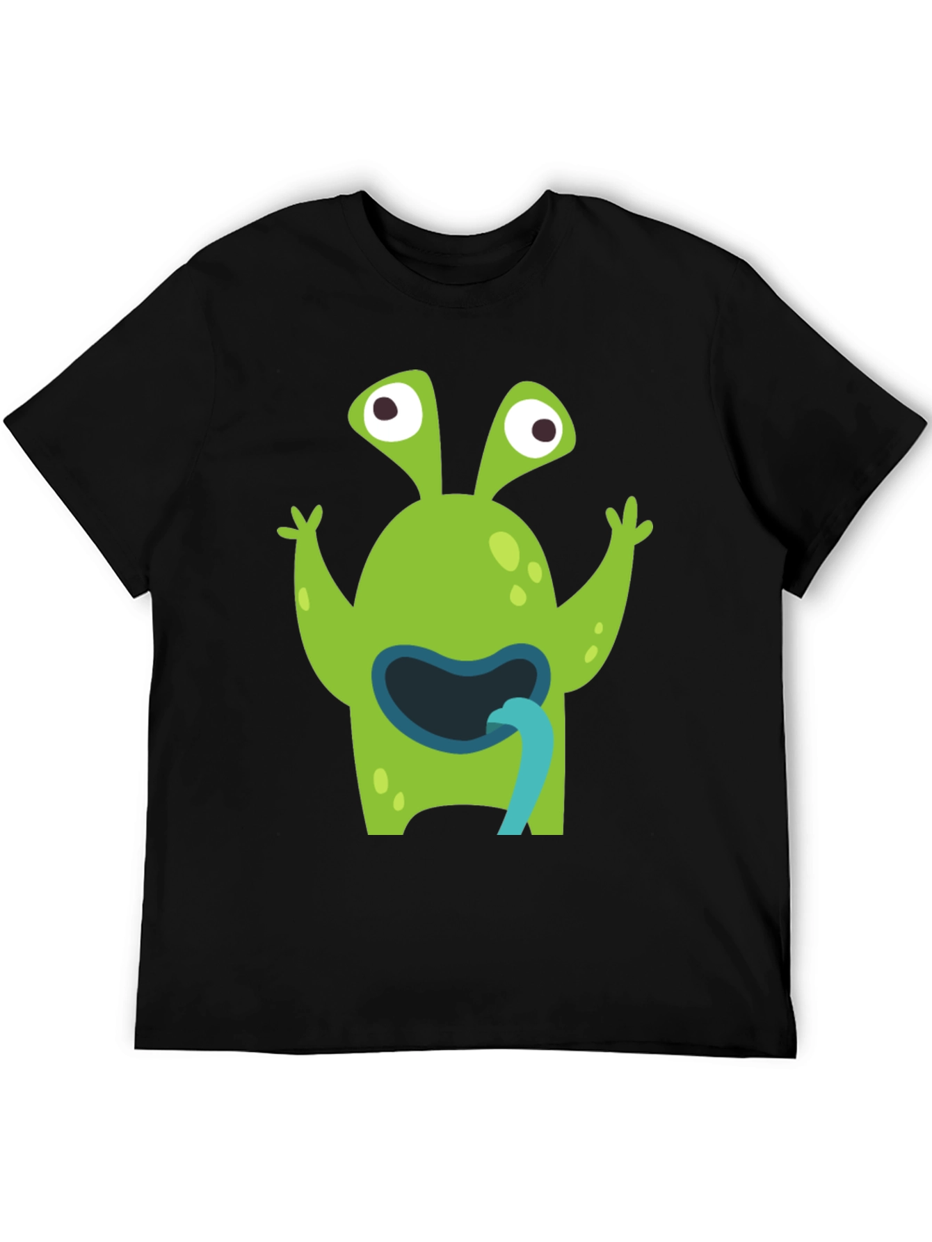 Funny Alien Tongue T-Shirt - Mens Black Tee