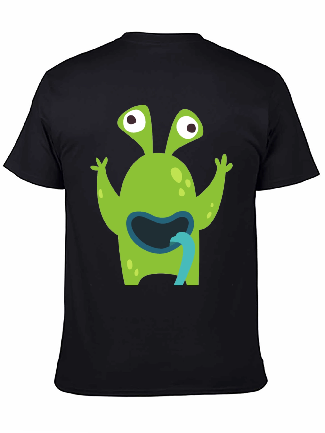 Funny Alien Tongue T-Shirt - Mens Black Tee