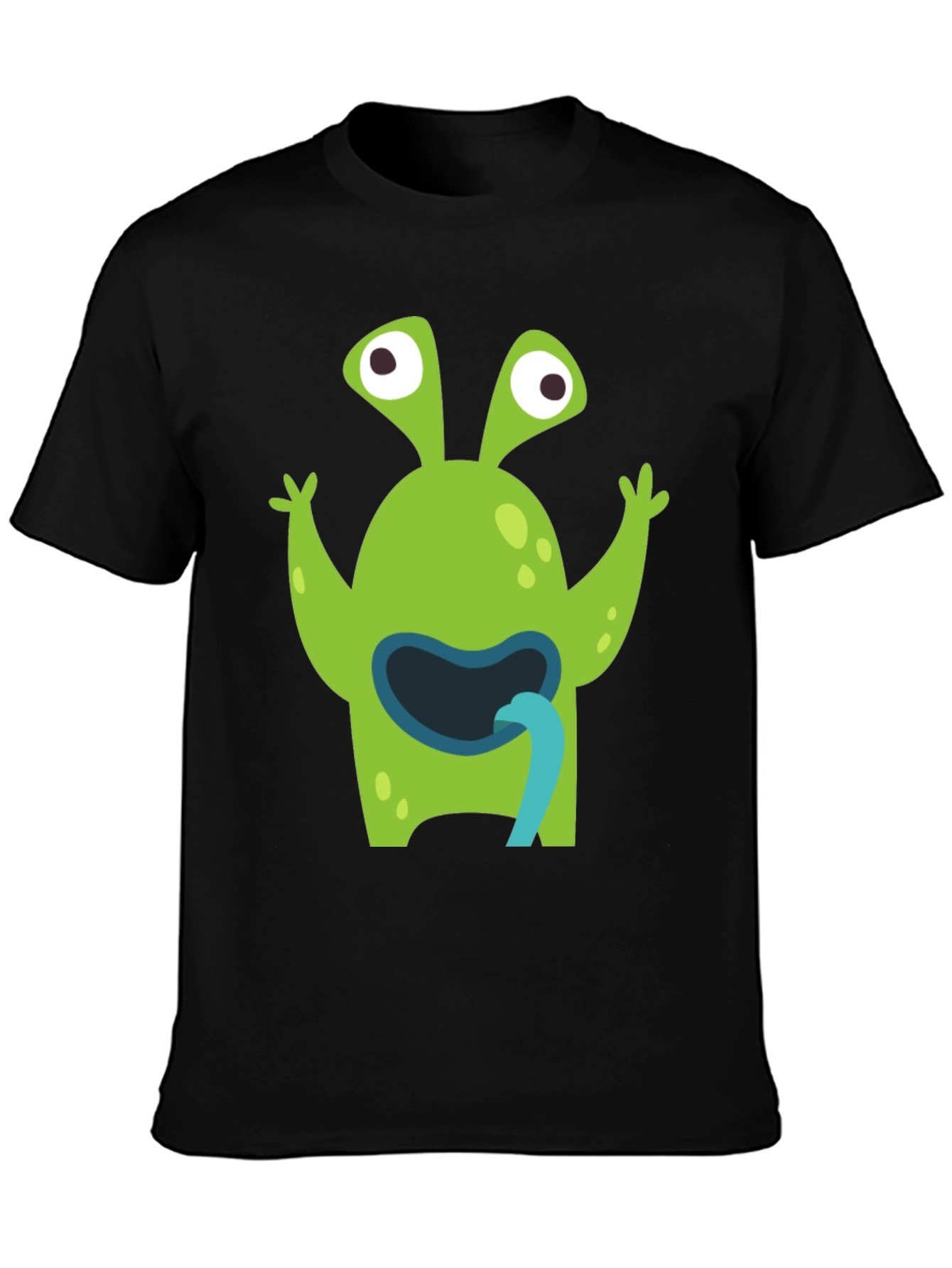 Funny Alien Tongue T-Shirt - Mens Black Tee