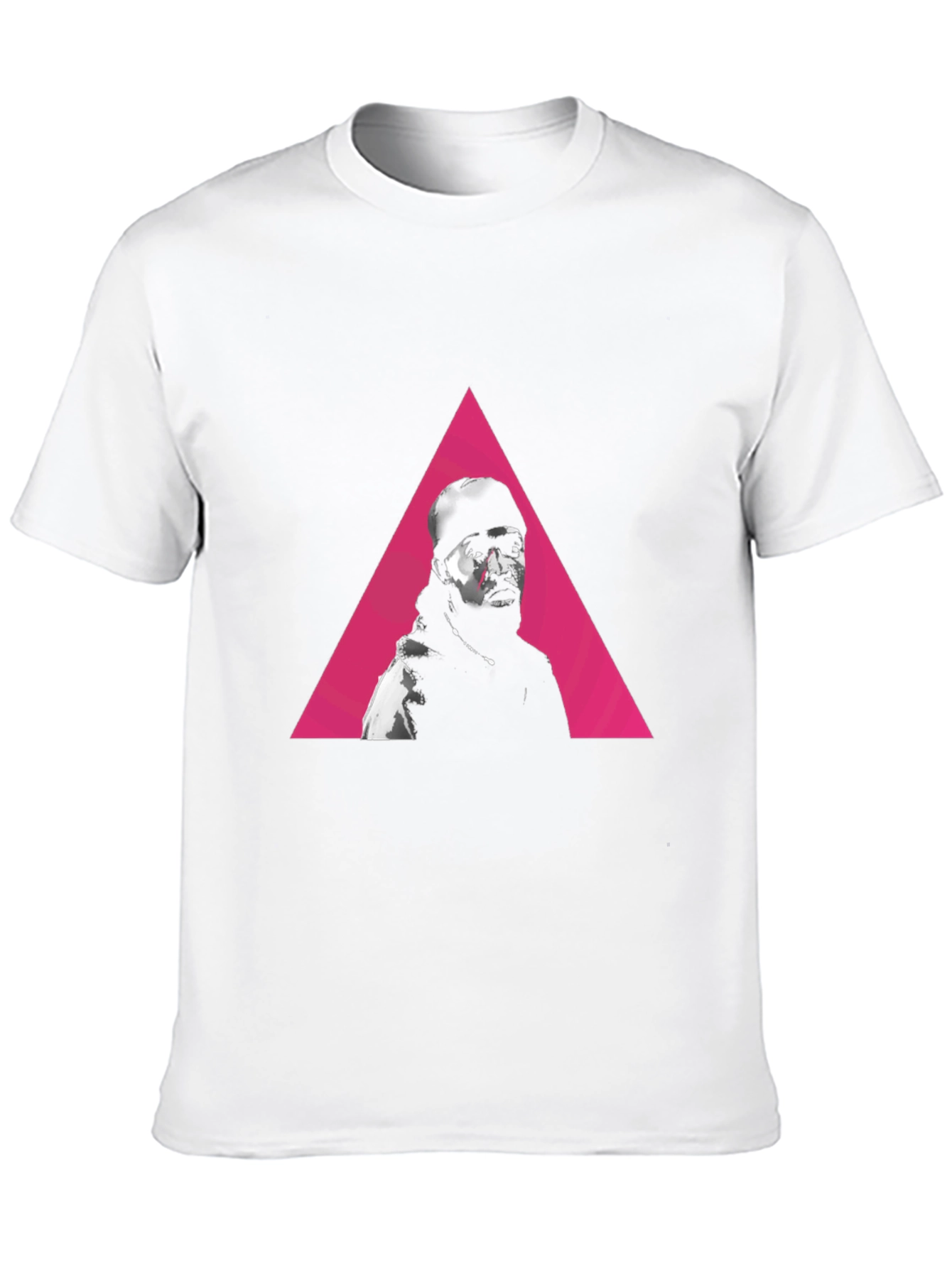 Pink Triangle Portrait Black Graphic Tee
